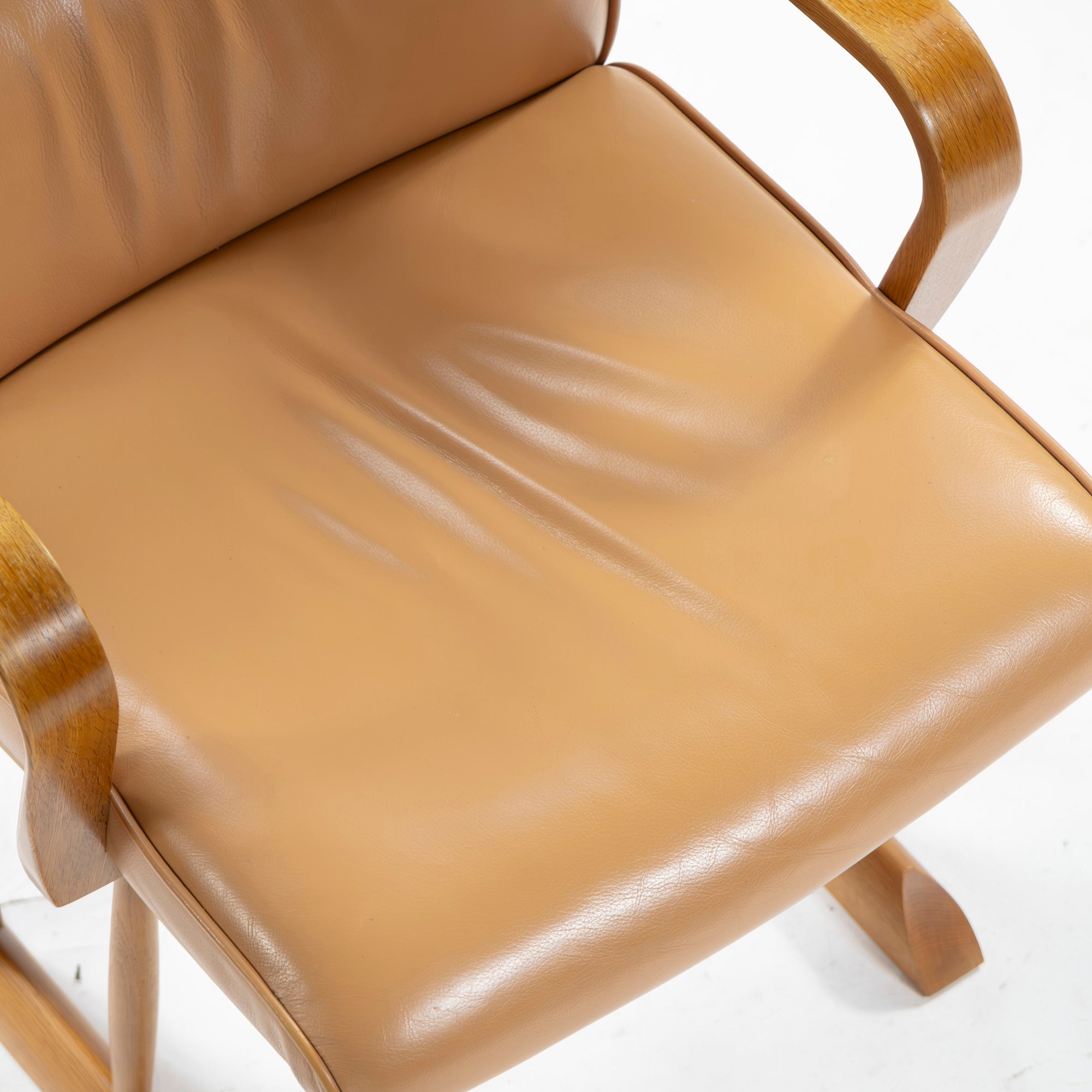 Dining chair Hida Sangyo Woodpecker Enku Armchair (3) Oak wood Genuine leather Natural modern Japanese modern Toshimitsu Sasaki