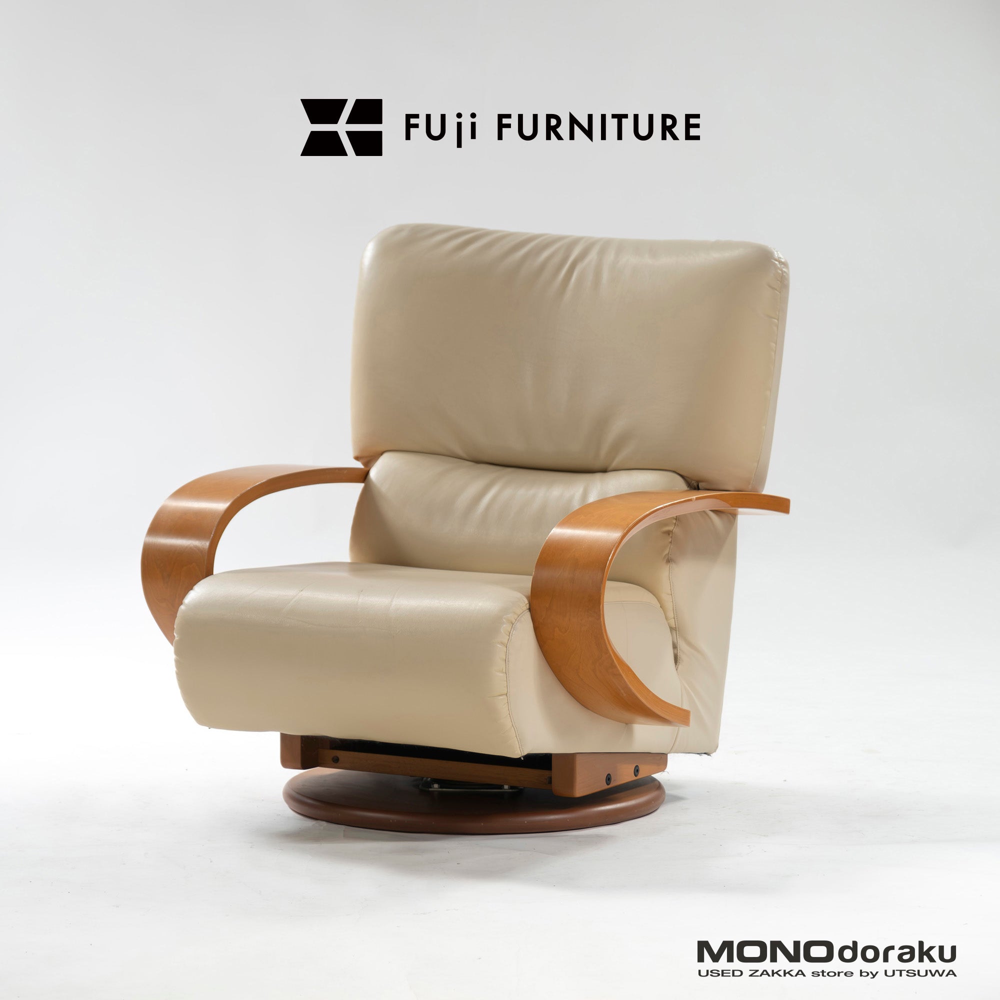 ラウンジチェア フジファニチャー FUJI FURNITURE スウィベルチェア 本革 レザー 回転式 シングルソファ 1Pソファ 1人掛け