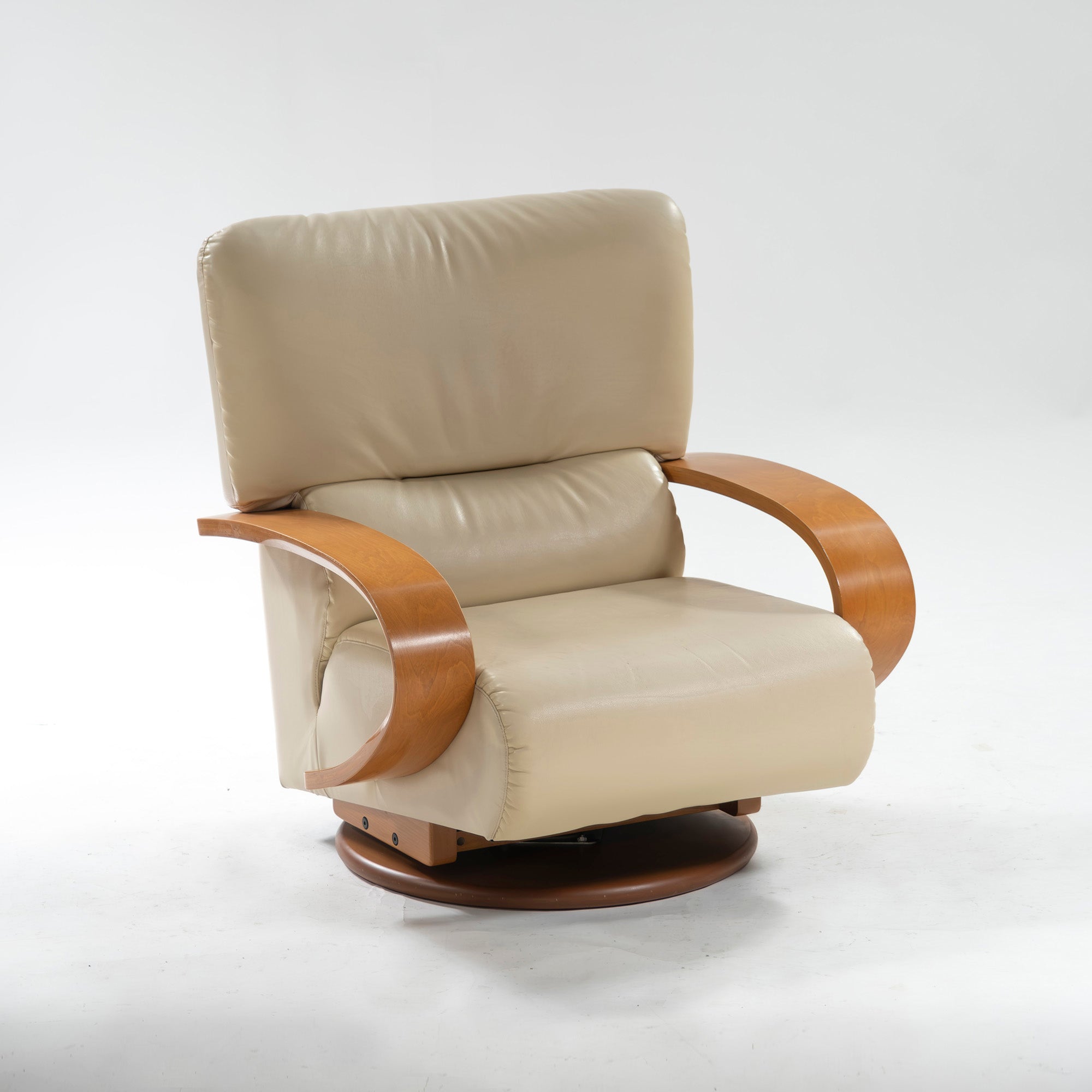 ラウンジチェア フジファニチャー FUJI FURNITURE スウィベルチェア 本革 レザー 回転式 シングルソファ 1Pソファ 1人掛け