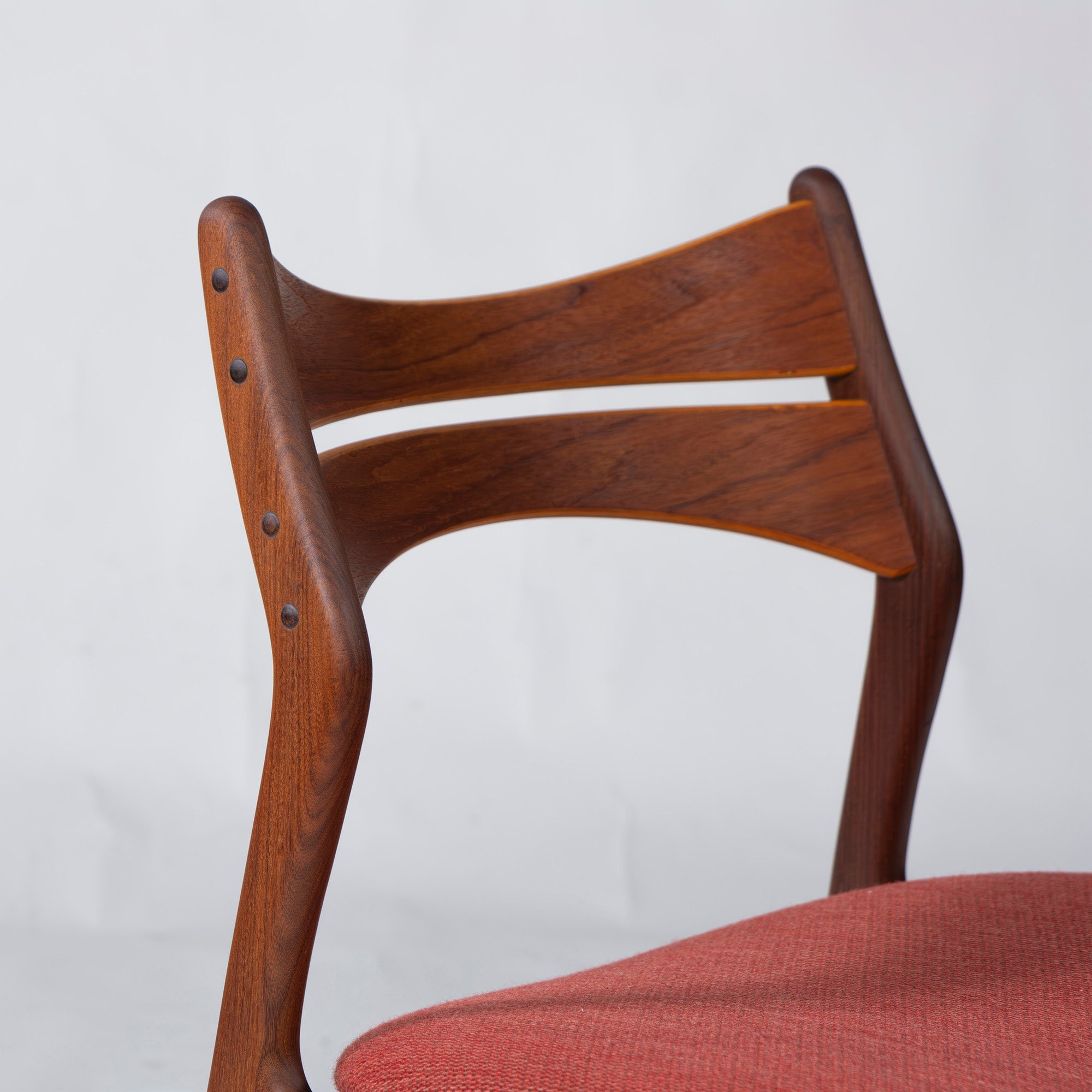 Dining chair, Nordic vintage, Erik Buch, Model 310, teak wood x afromosia wood (1), Danish vintage, 1960s
