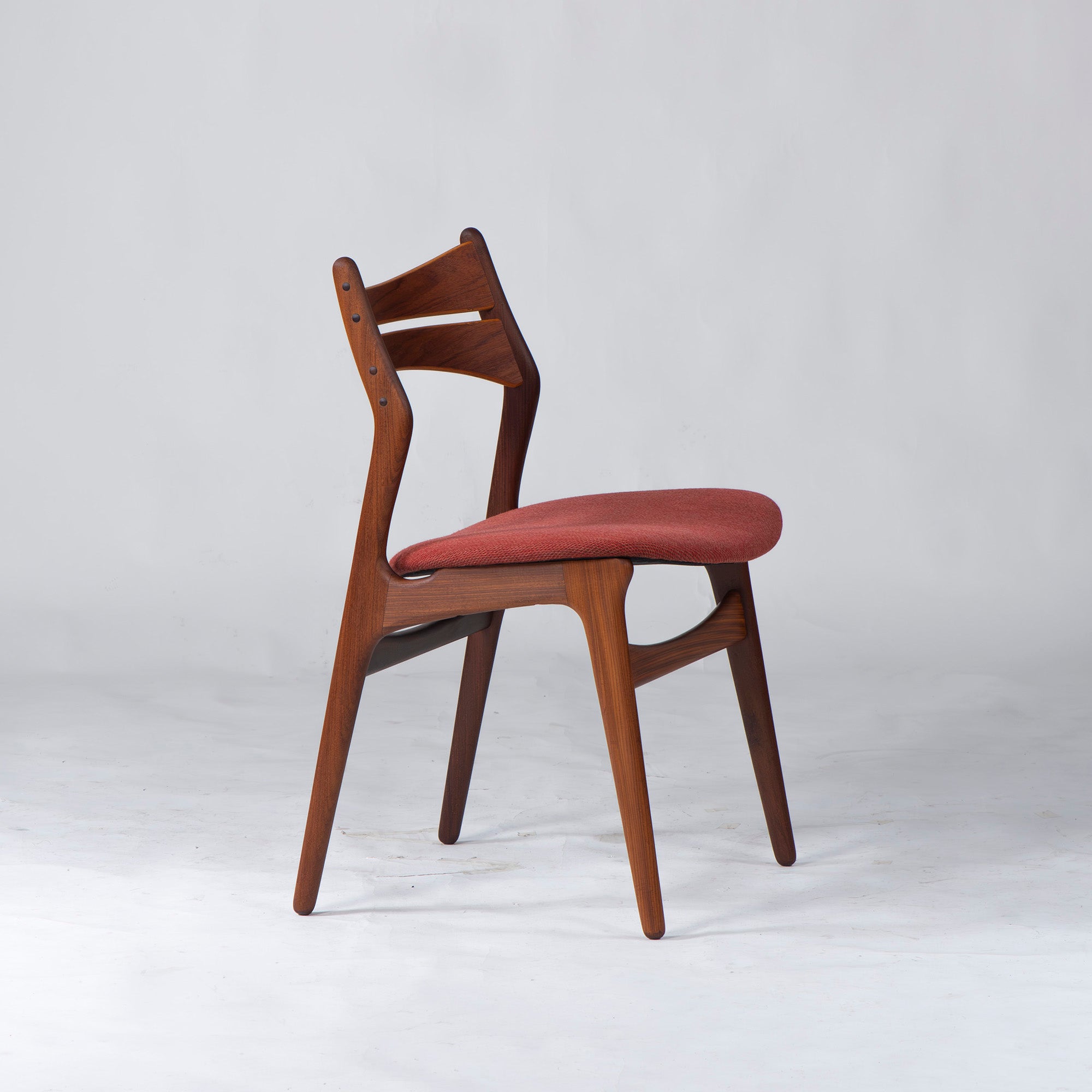Dining chair, Nordic vintage, Erik Buch, Model 310, teak wood x afromosia wood (1), Danish vintage, 1960s