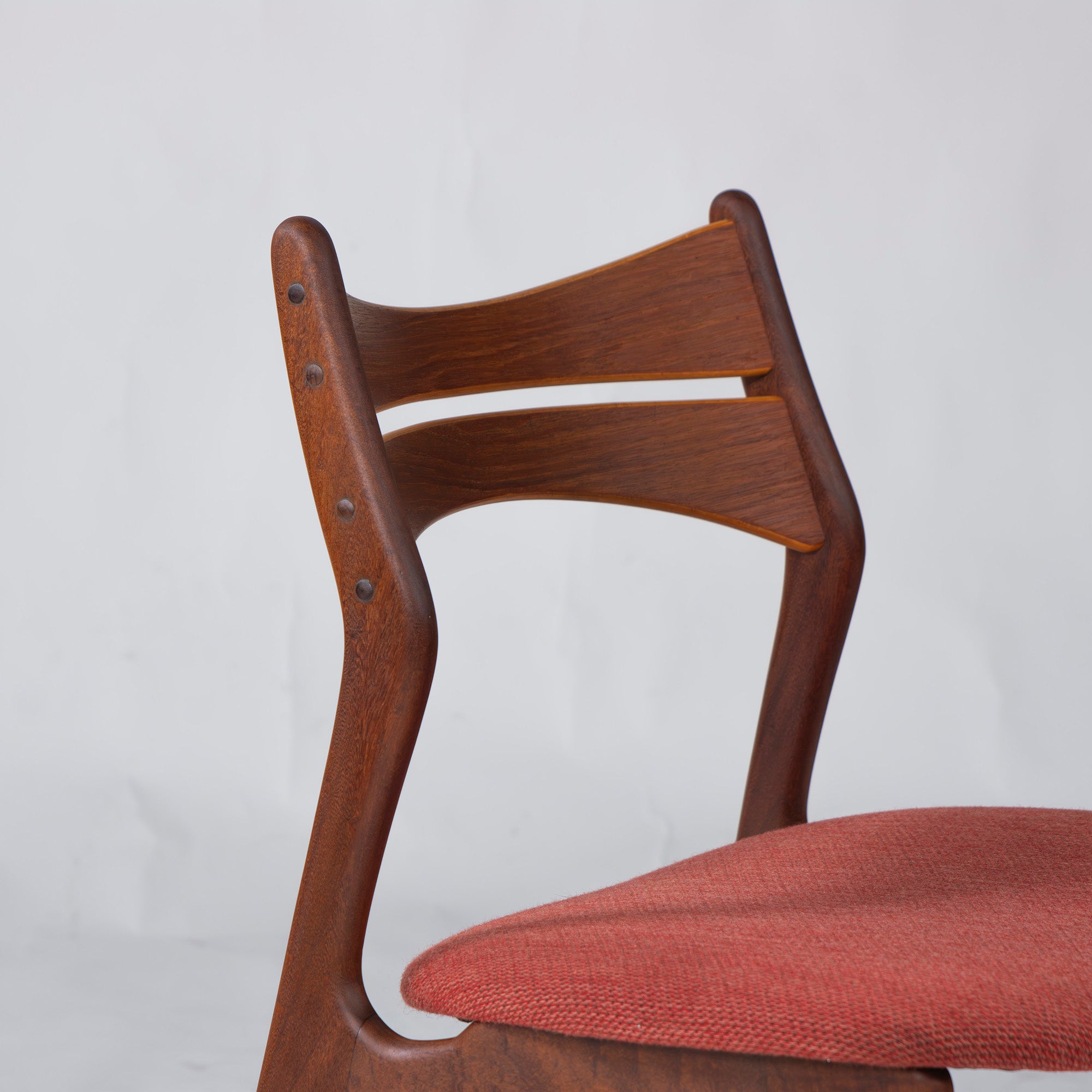 Dining chair, Nordic vintage, Erik Buch, Model 310, teak wood x afromosia wood (2), Danish vintage, 1960s