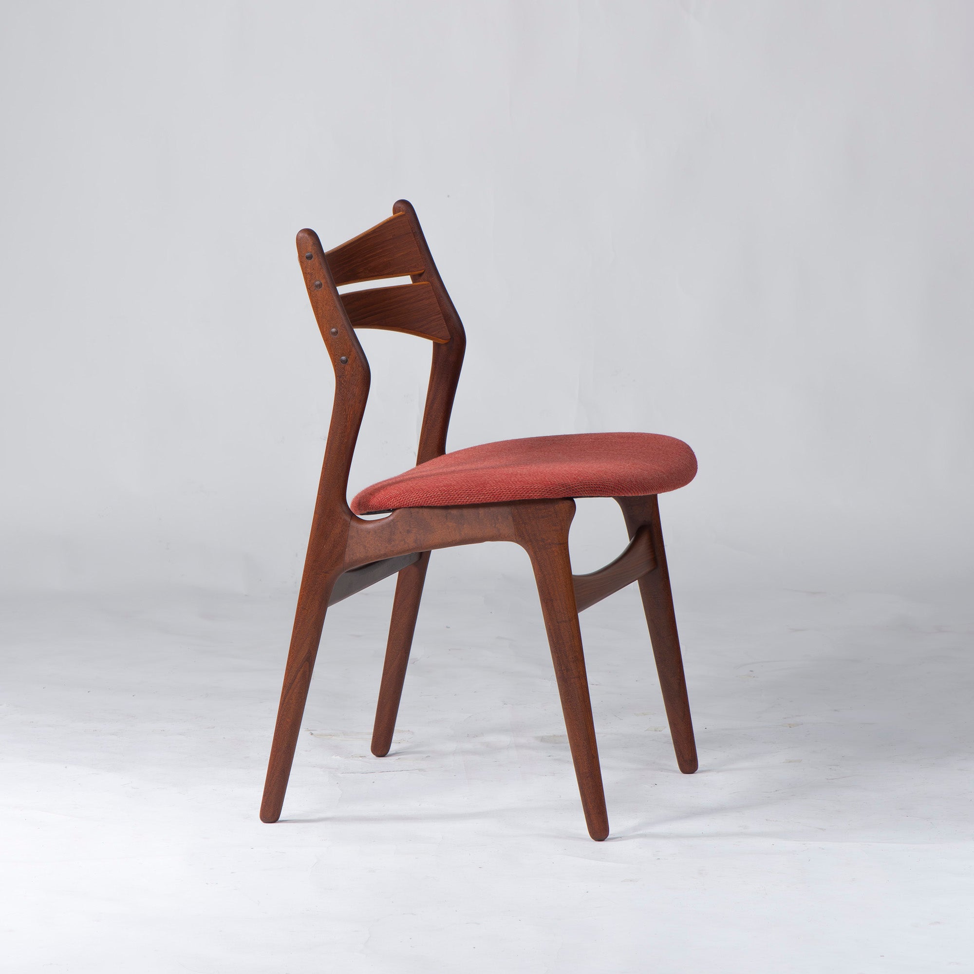 Dining chair, Nordic vintage, Erik Buch, Model 310, teak wood x afromosia wood (2), Danish vintage, 1960s