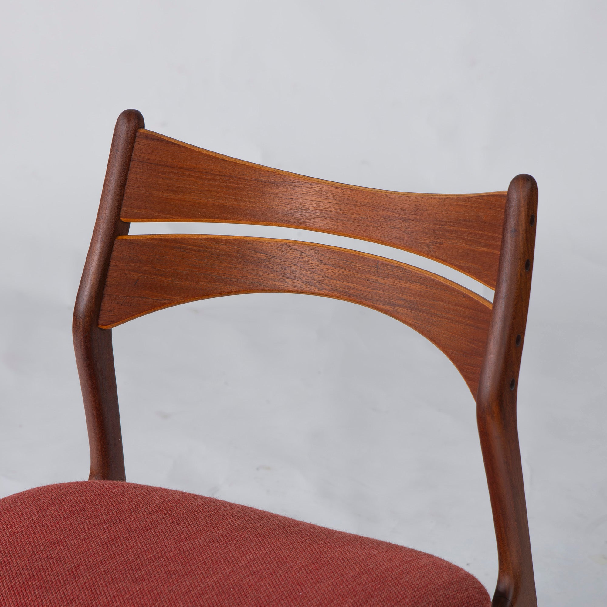 Dining chair, Nordic vintage, Erik Buch, Model 310, teak wood x afromosia wood (2), Danish vintage, 1960s