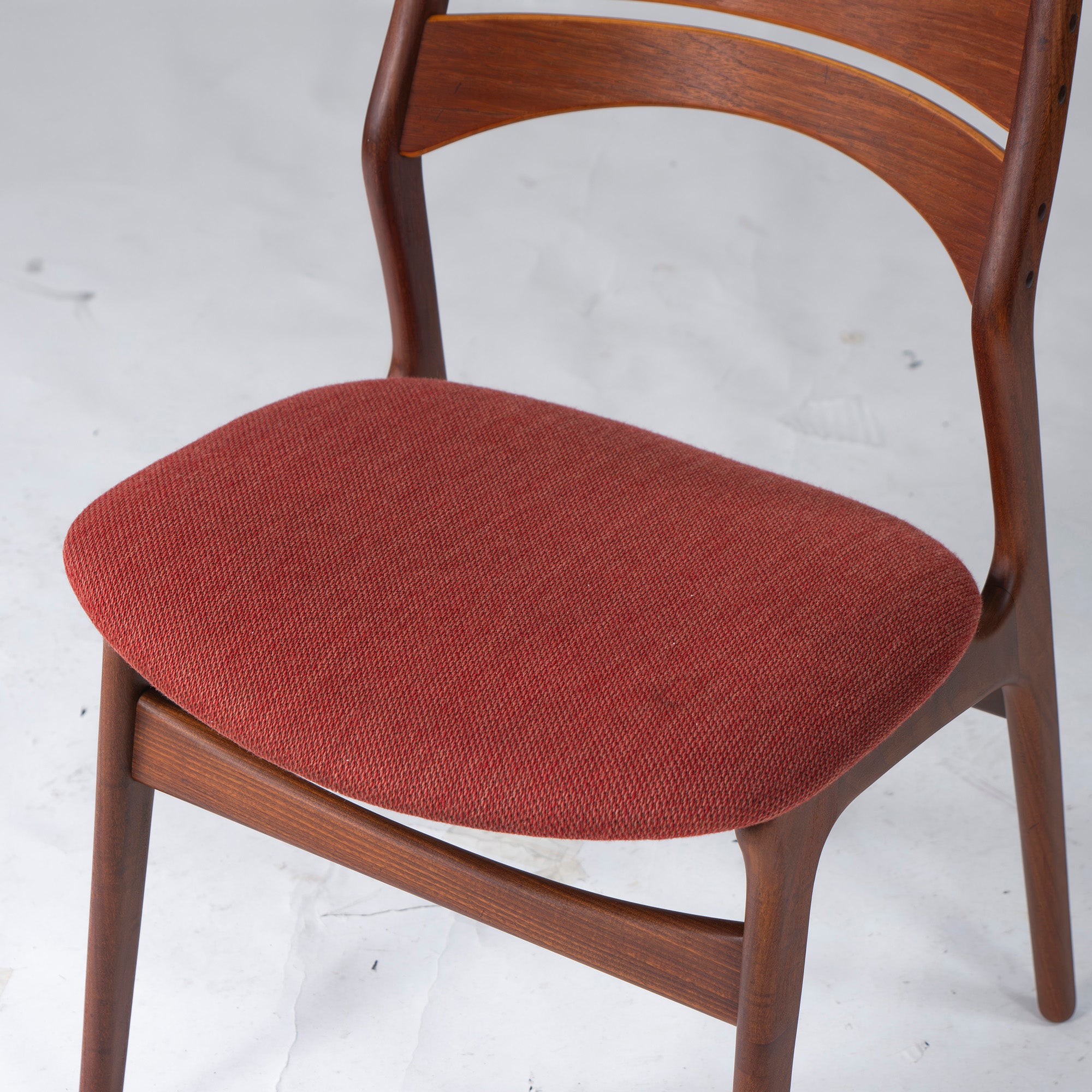 Dining chair, Nordic vintage, Erik Buch, Model 310, teak wood x afromosia wood (2), Danish vintage, 1960s