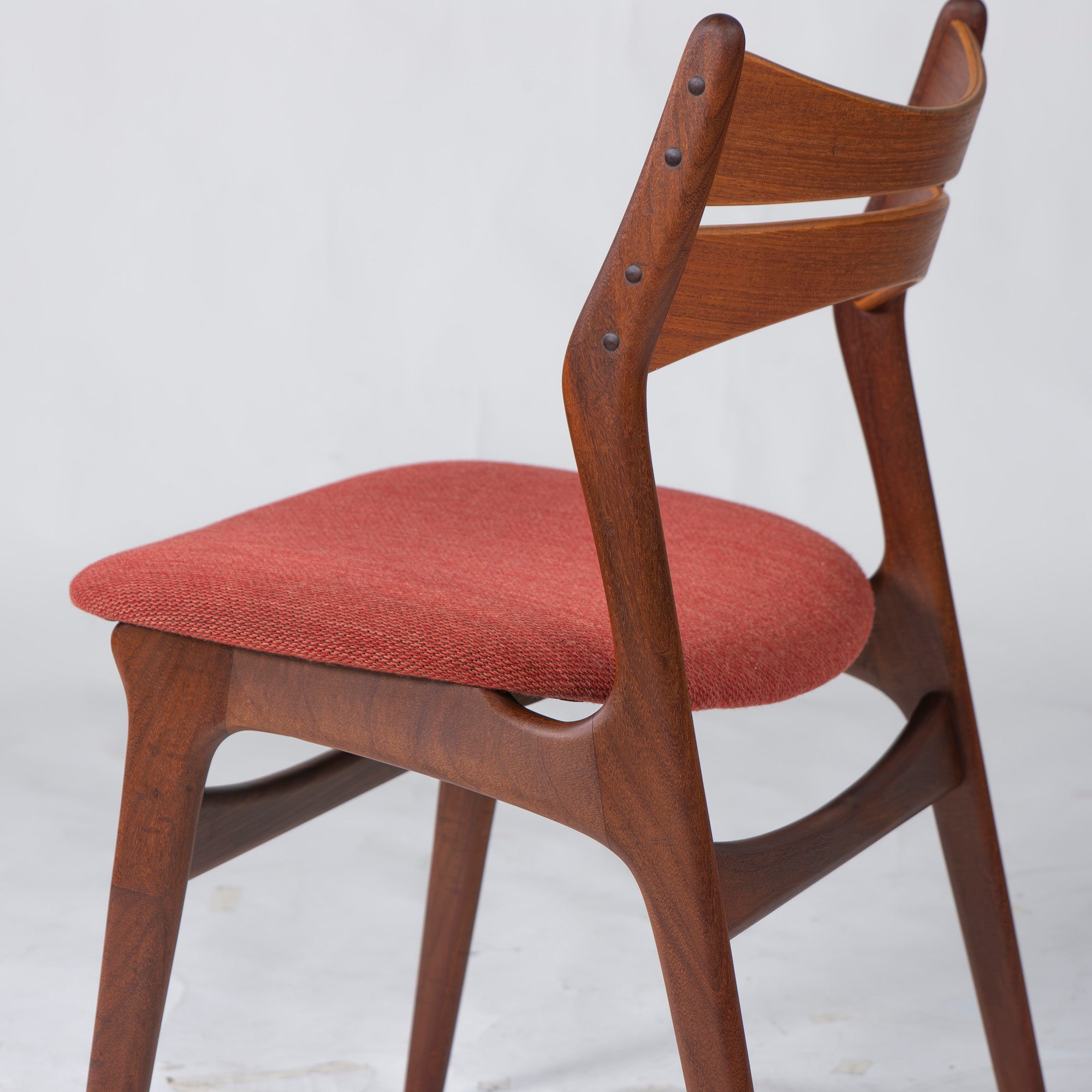 Dining chair, Nordic vintage, Erik Buch, Model 310, teak wood x afromosia wood (2), Danish vintage, 1960s