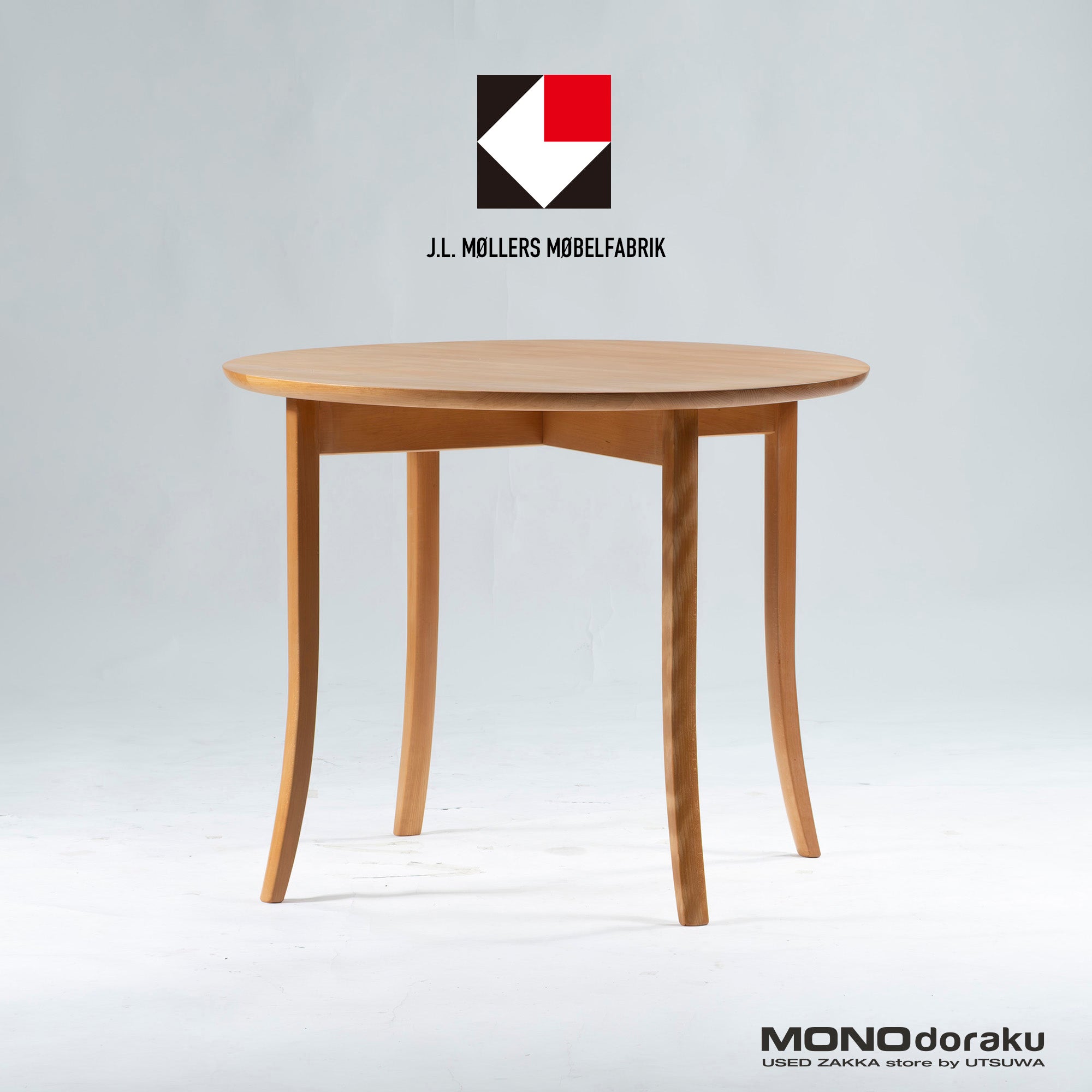 Dining table JL Moller JLMOLLER round table beech wood φ90 solid wood Nordic Danish made natural modern round table