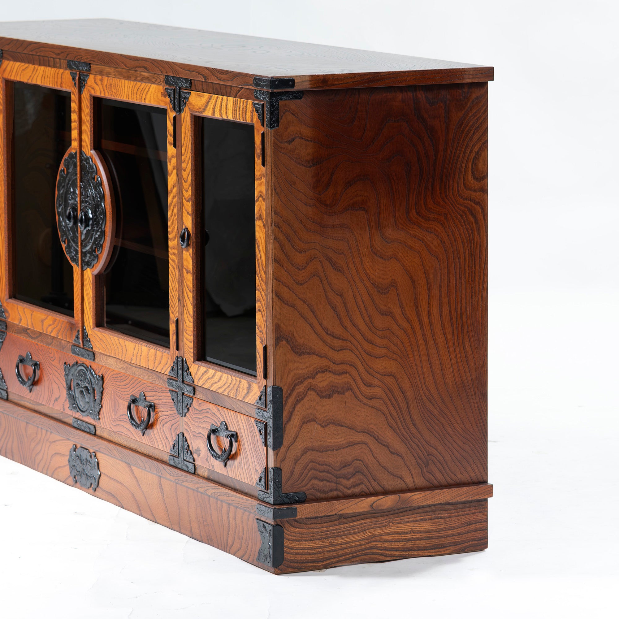 Sideboard Iwayado Chest of Drawers 4 Doors 3 Drawers Zelkova Wood Lacquerware Nambu Ironware Fittings Opening Paulownia Traditional Crafts Folk Furniture Storage Furniture Japanese Furniture Living Room Storage Storage Chest