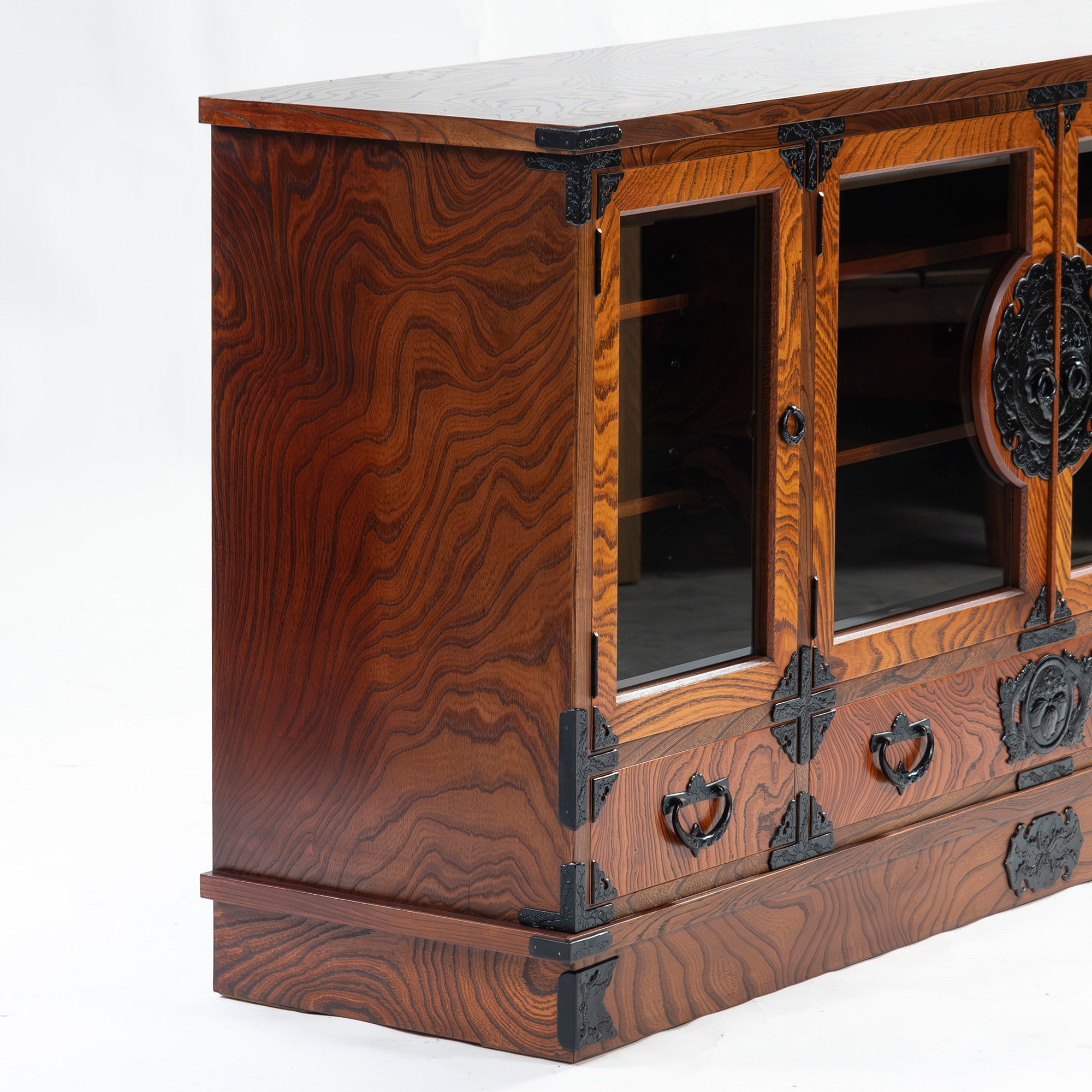 Sideboard Iwayado Chest of Drawers 4 Doors 3 Drawers Zelkova Wood Lacquerware Nambu Ironware Fittings Opening Paulownia Traditional Crafts Folk Furniture Storage Furniture Japanese Furniture Living Room Storage Storage Chest