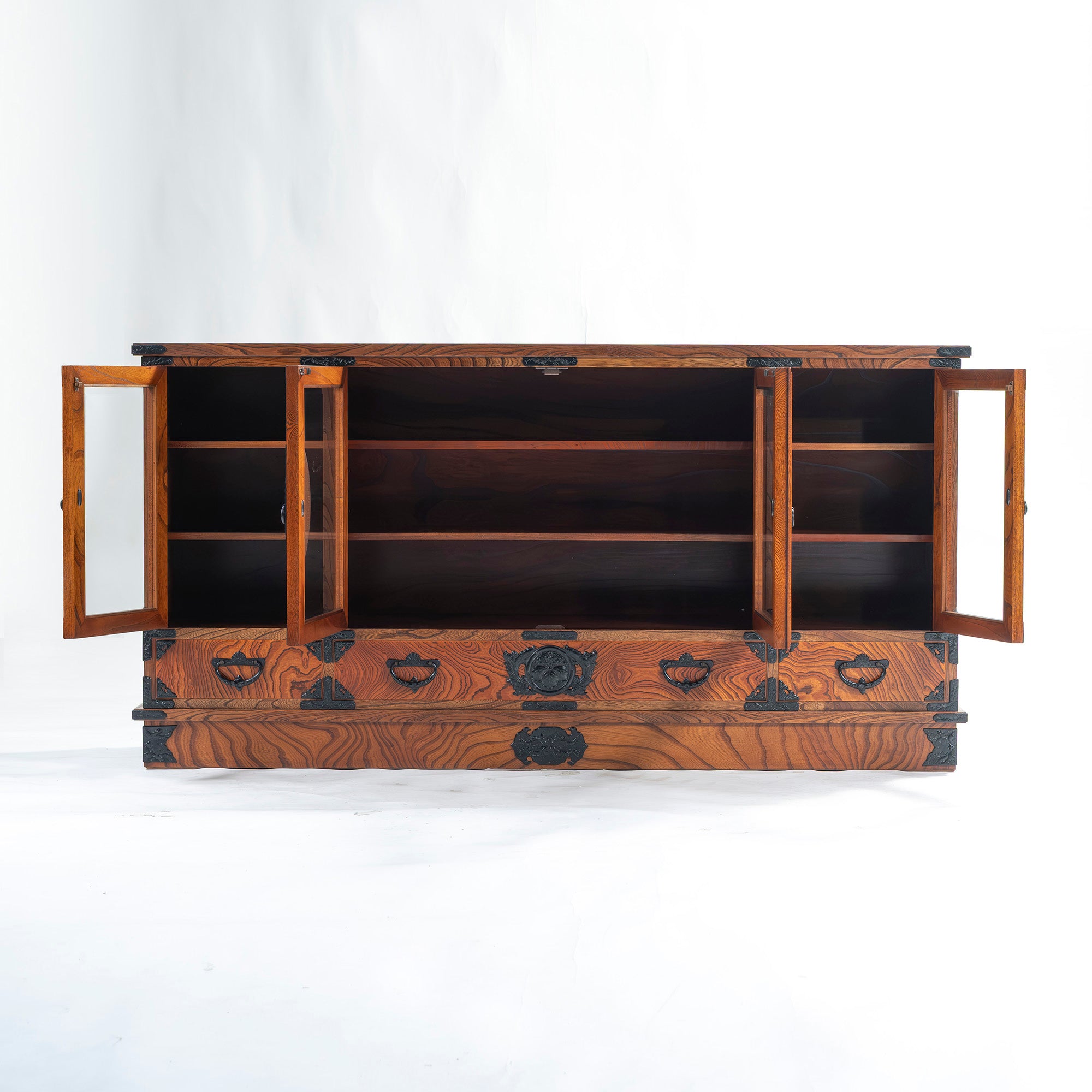 Sideboard Iwayado Chest of Drawers 4 Doors 3 Drawers Zelkova Wood Lacquerware Nambu Ironware Fittings Opening Paulownia Traditional Crafts Folk Furniture Storage Furniture Japanese Furniture Living Room Storage Storage Chest