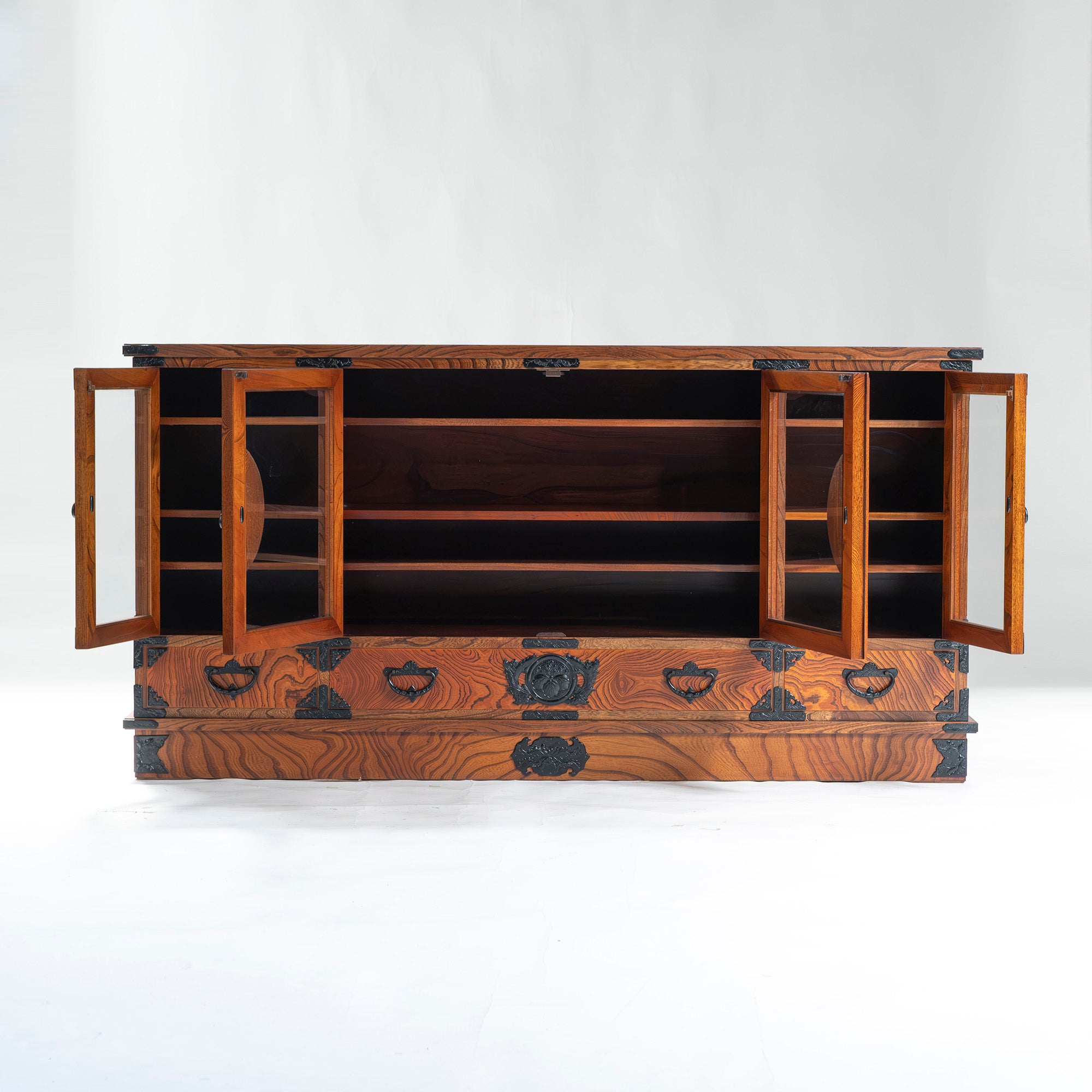 Sideboard Iwayado Chest of Drawers 4 Doors 3 Drawers Zelkova Wood Lacquerware Nambu Ironware Fittings Opening Paulownia Traditional Crafts Folk Furniture Storage Furniture Japanese Furniture Living Room Storage Storage Chest