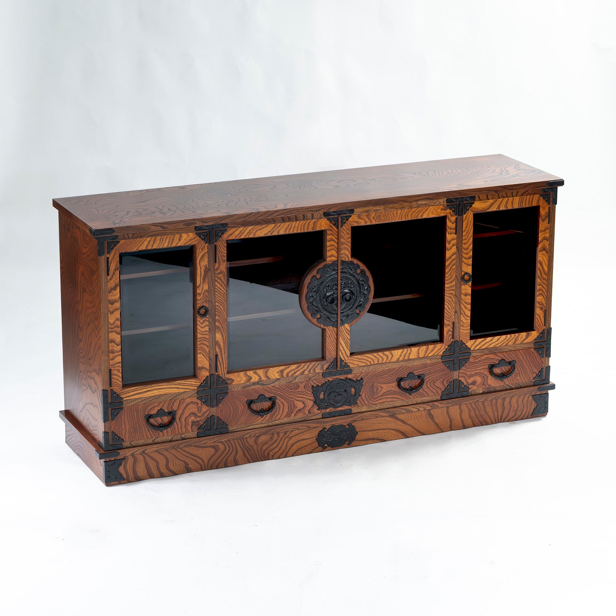 Sideboard Iwayado Chest of Drawers 4 Doors 3 Drawers Zelkova Wood Lacquerware Nambu Ironware Fittings Opening Paulownia Traditional Crafts Folk Furniture Storage Furniture Japanese Furniture Living Room Storage Storage Chest