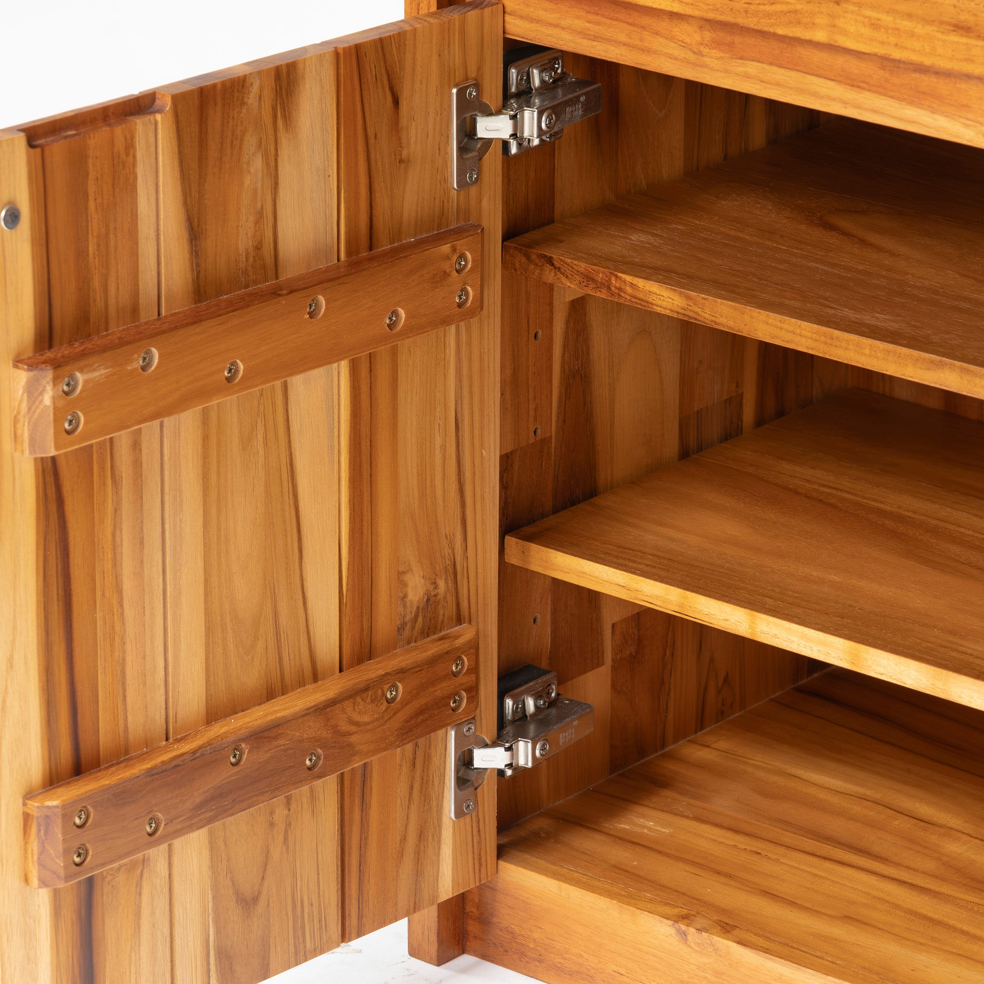 unico Unico Dish Cabinet BREATH Cupboard Teak Solid Wood W85 Discontinued Adjustable Shelf Kitchen Cabinet Living Cabinet Storage Furniture Storage Shelf