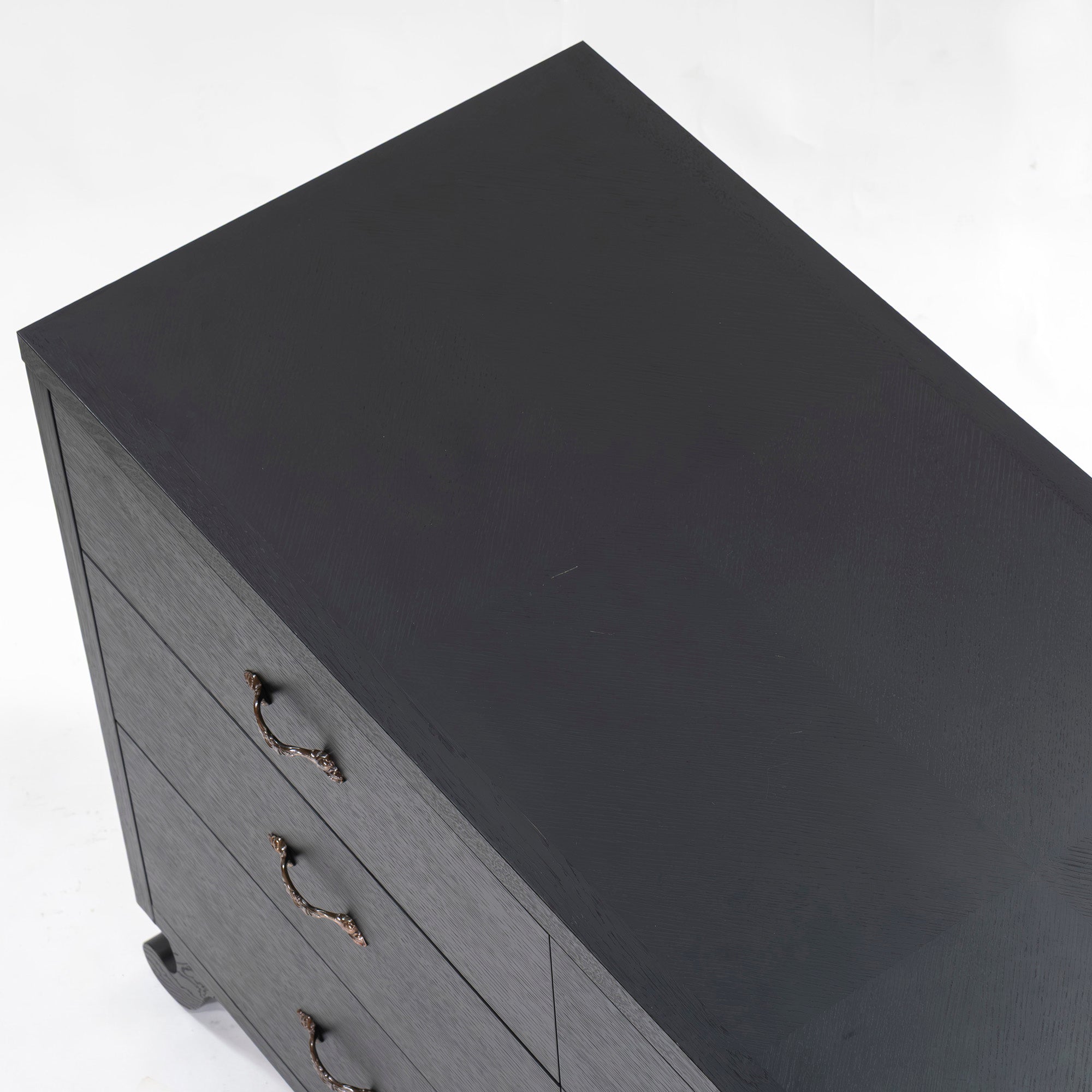 サイドボード ロックストーン ROCKSTONE ミドルチェスト w160 オーク材 ブラック クラシックモダン アンティーク インテリア収納 収納家具