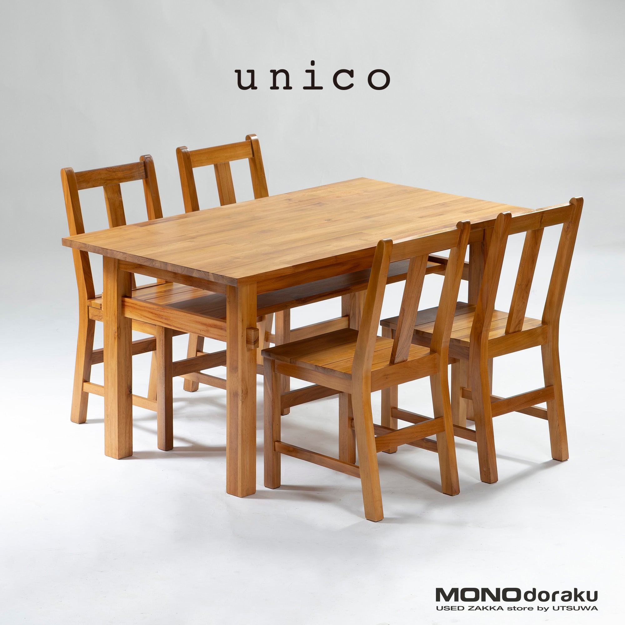 unico BREATH チーク無垢材ダイニング5点セット 北欧スタイル | モノ道楽