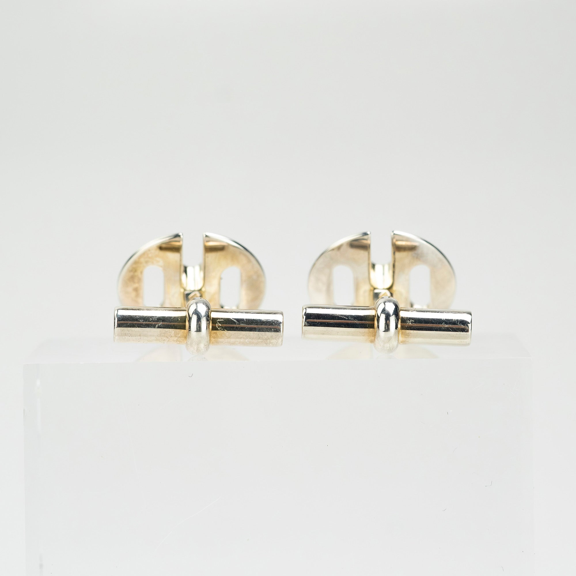 Hermès Cufflinks, Silver 925, H Logo Motif, Men's Accessories, Box Included