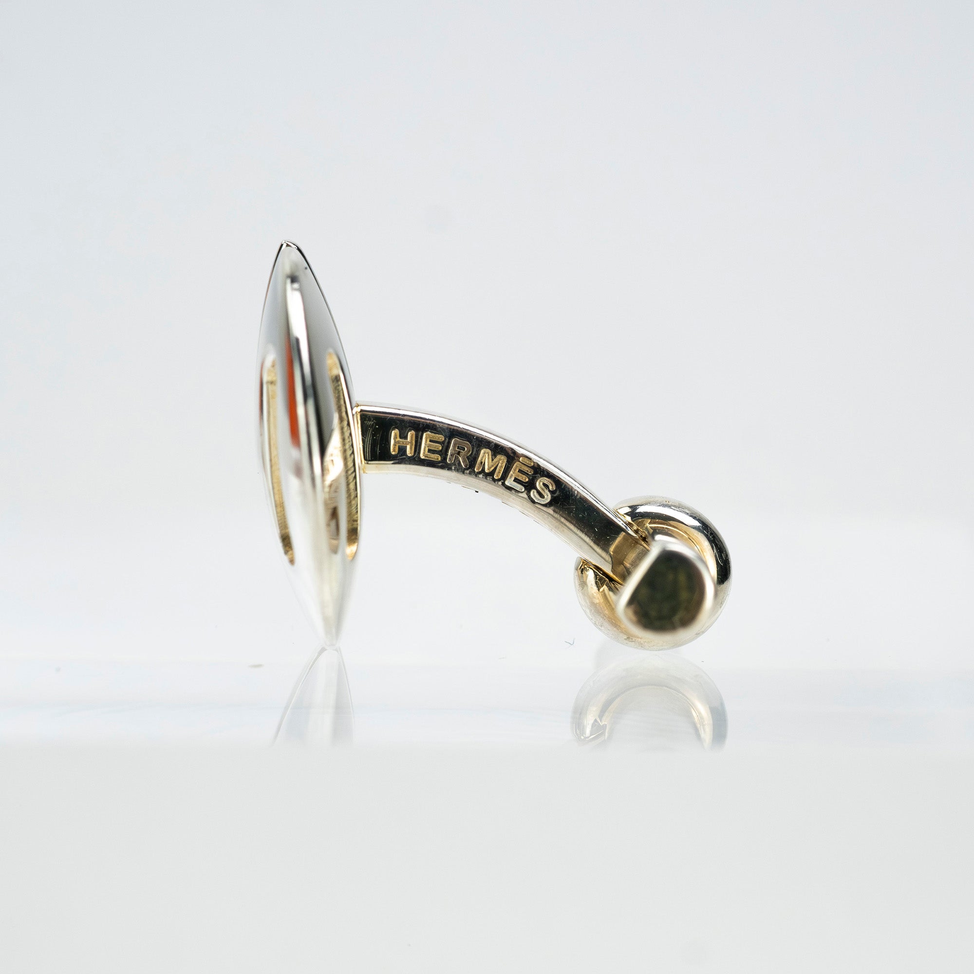 Hermès Cufflinks, Silver 925, H Logo Motif, Men's Accessories, Box Included