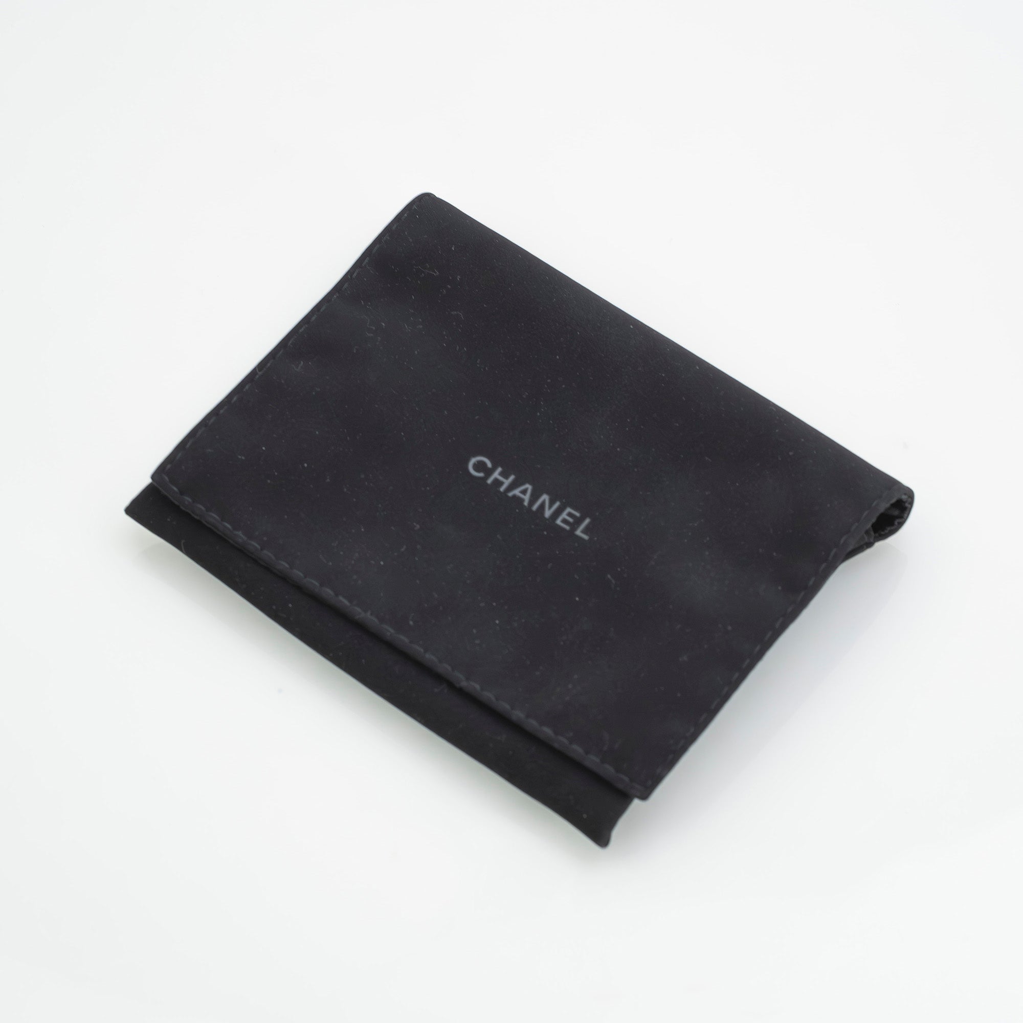 CHANEL Matelasse Lambskin Tri-fold Wallet with Coco Mark and Rhinestones, Black, Excellent Condition