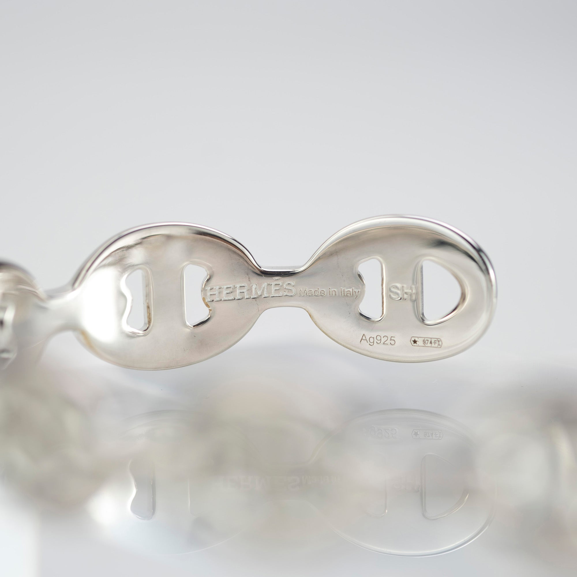 Hermès Open Bangle Anchaîne Chaine d'Ancre SH, Ag925, 17.7g