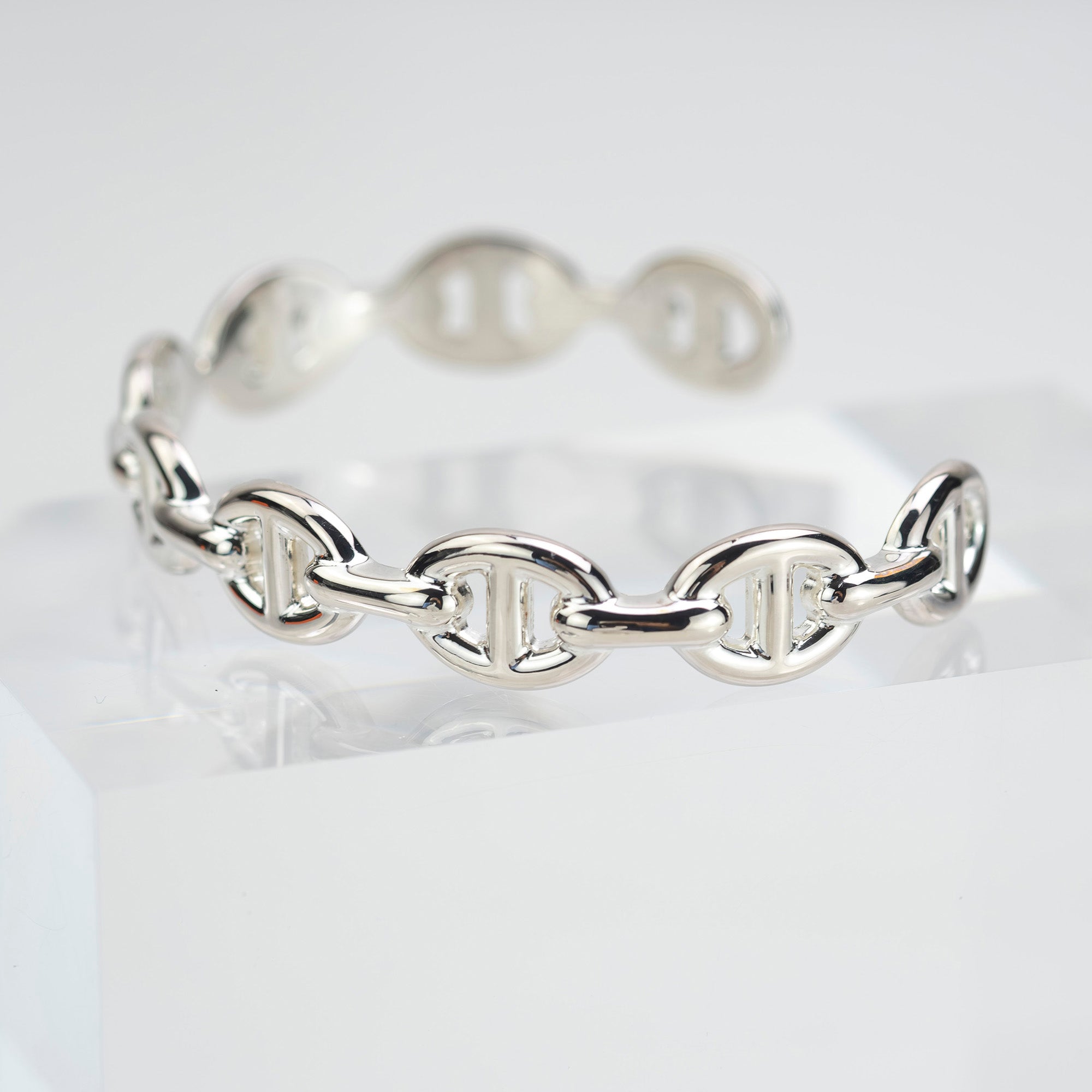Hermès Open Bangle Anchaîne Chaine d'Ancre SH, Ag925, 17.7g
