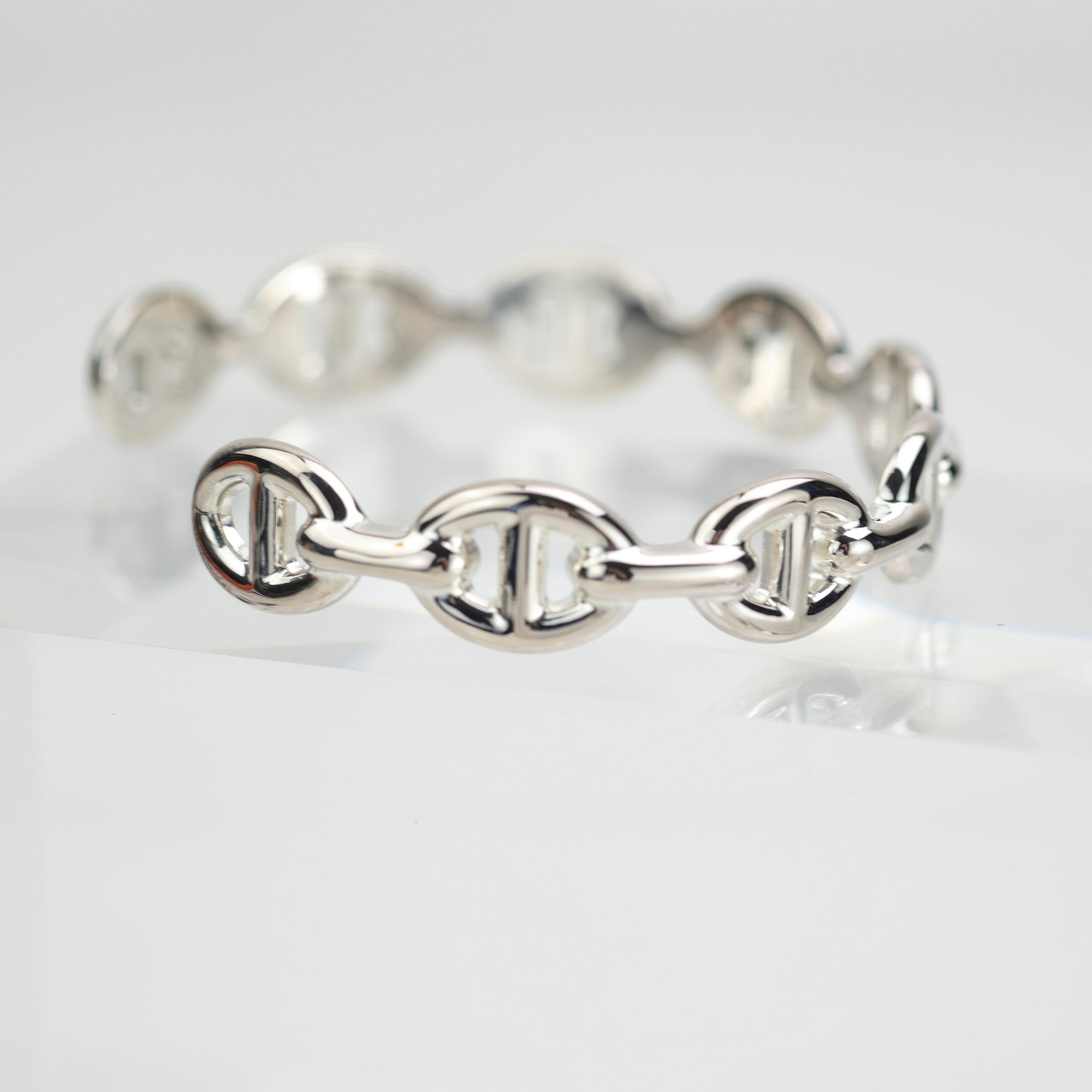 Hermès Open Bangle Anchaîne Chaine d'Ancre SH, Ag925, 17.7g