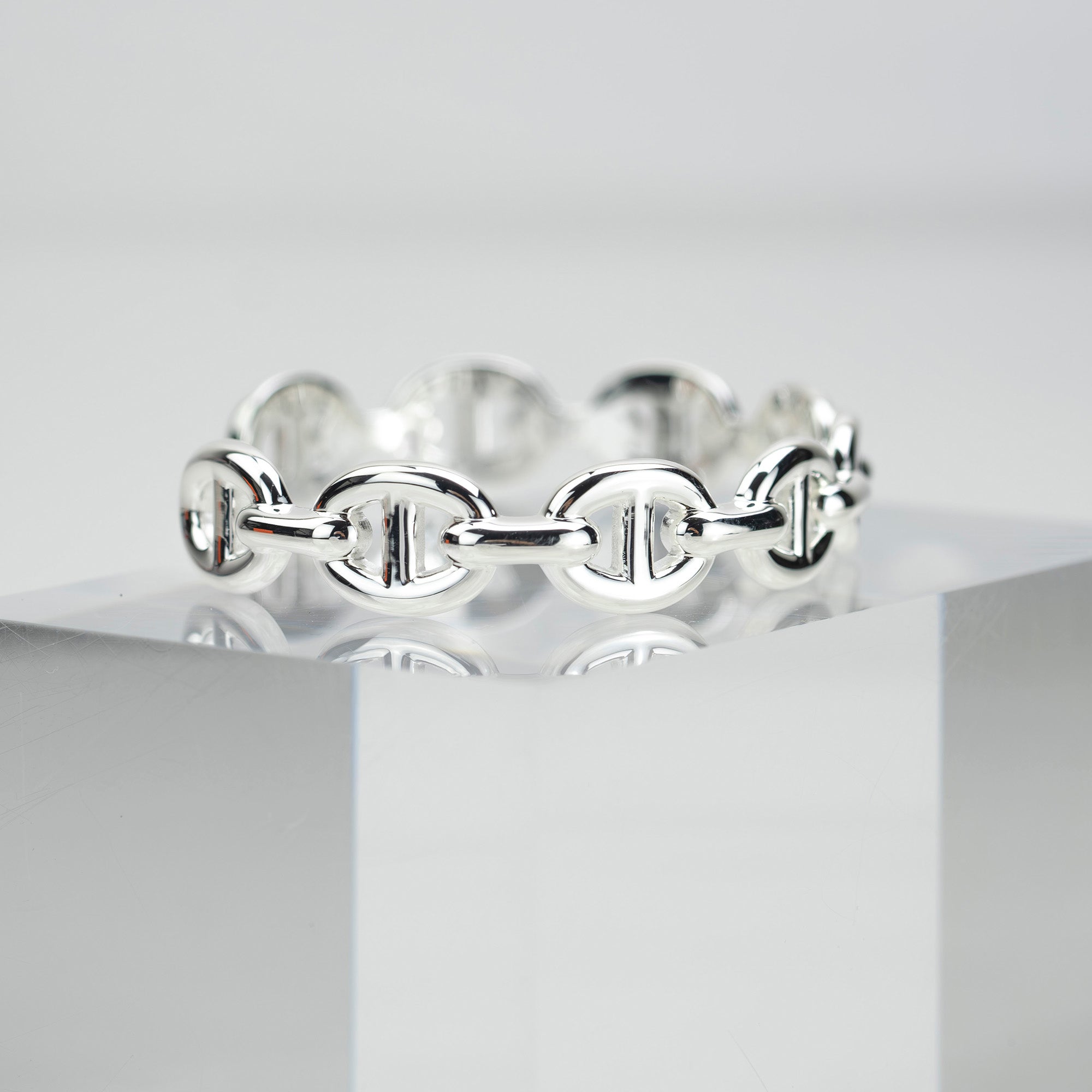Hermès Open Bangle Anchaîne Chaine d'Ancre SH, Ag925, 21.1g
