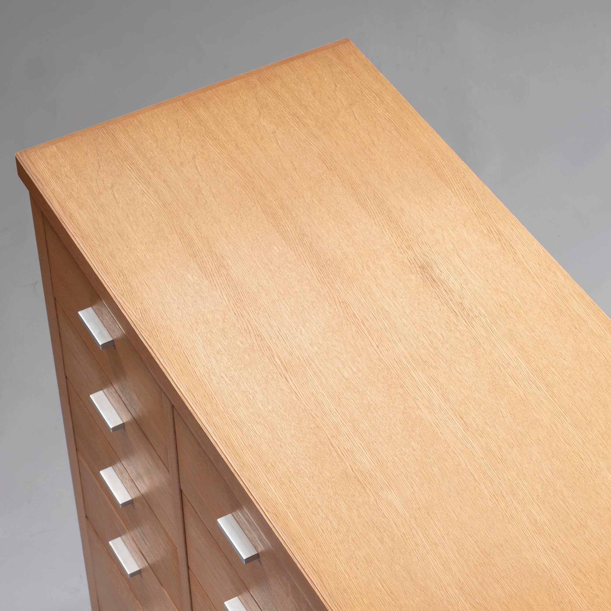 Fuchu Furniture Ville High Chest with 15 Drawers, Oak and Paulownia Wood, Japanese Modern Design, Made in Japan