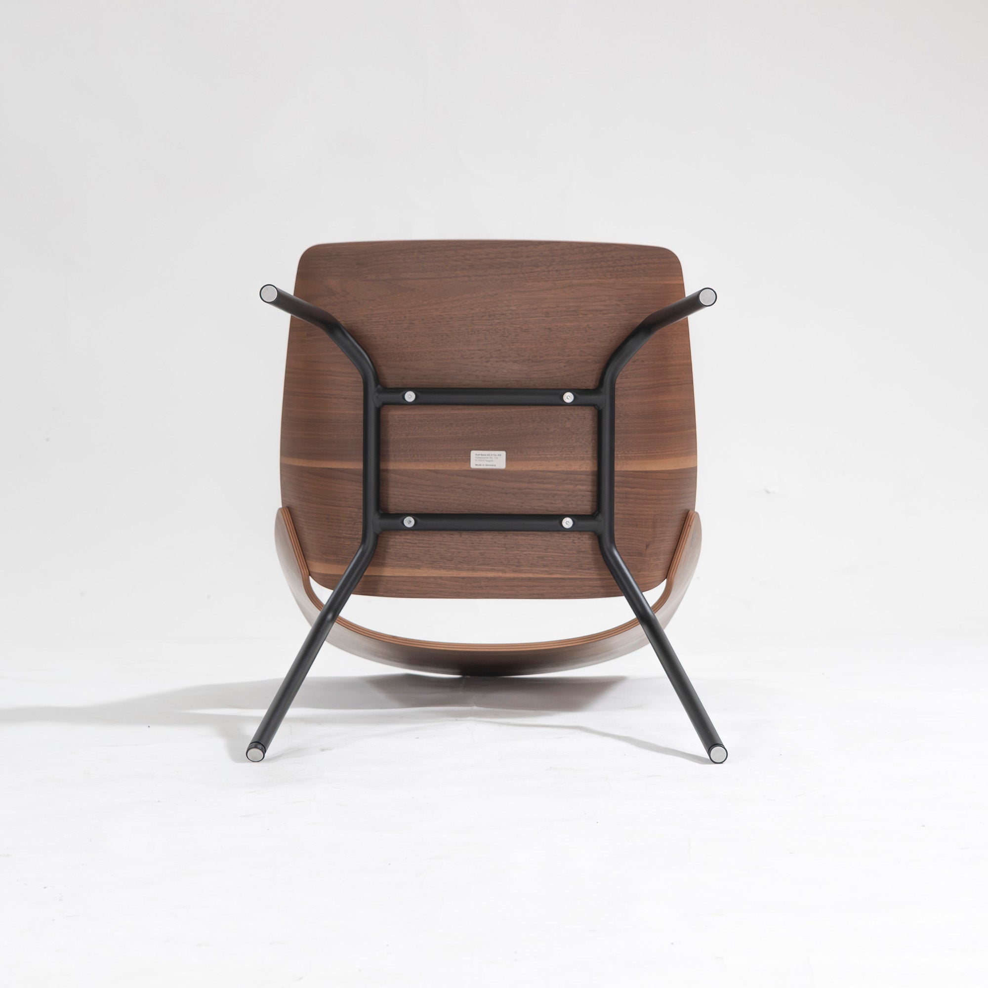 Rolf Benz 650 Walnut Dining Chair (1) with Quilted Cushion, Wood Shell Chair, Made in Germany, Luxury, Modern, Natural