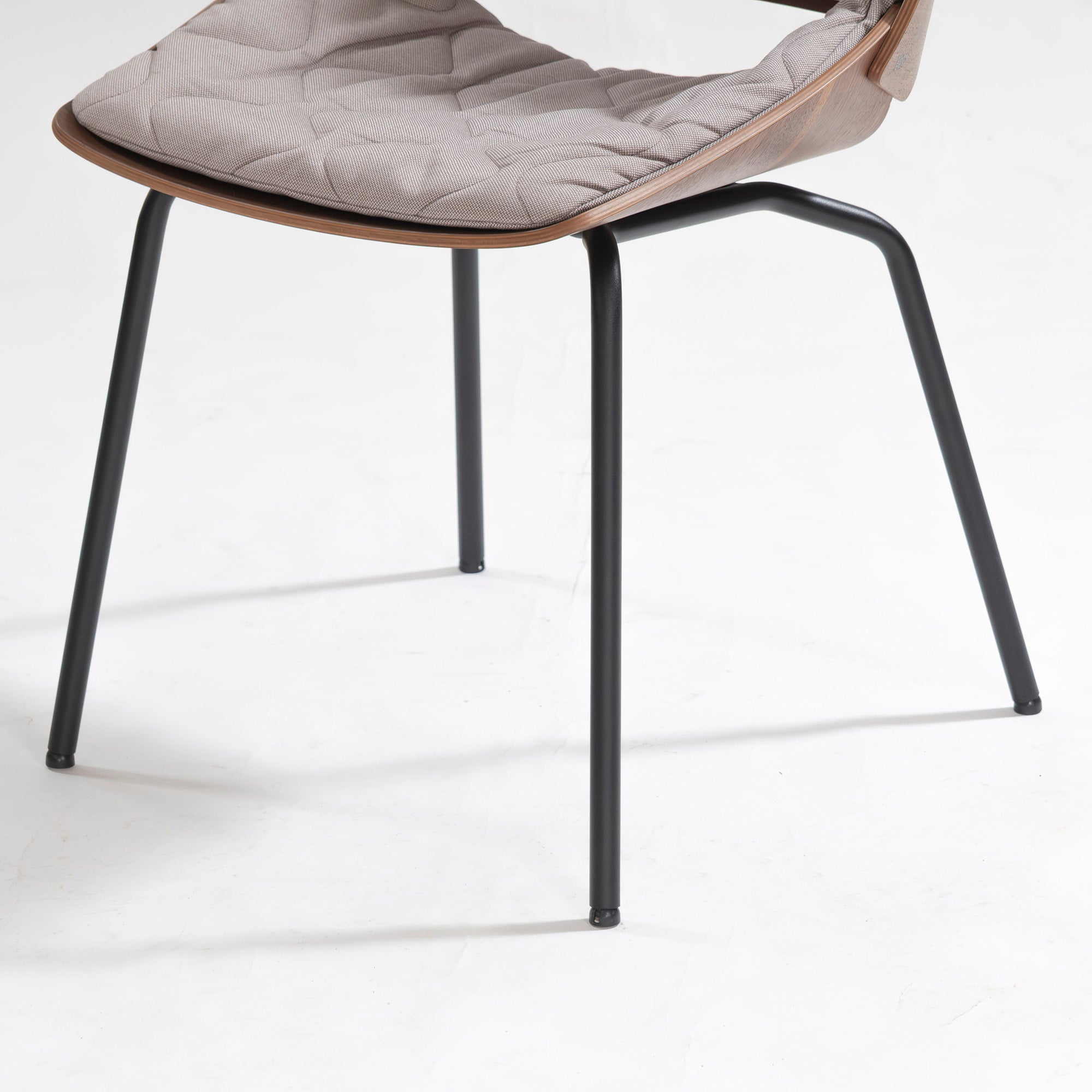 Rolf Benz 650 Walnut Dining Chair (1) with Quilted Cushion, Wood Shell Chair, Made in Germany, Luxury, Modern, Natural