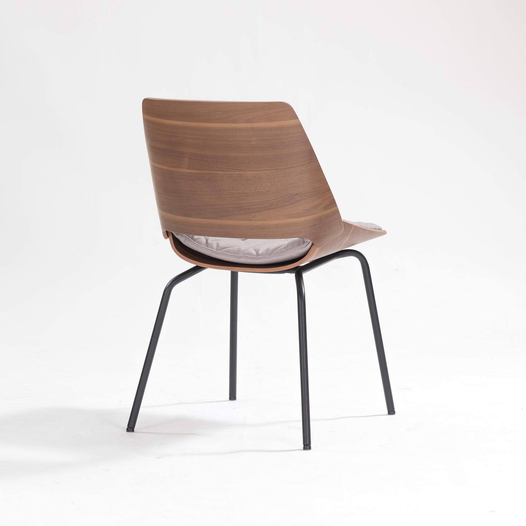 Rolf Benz 650 Walnut Dining Chair (1) with Quilted Cushion, Wood Shell Chair, Made in Germany, Luxury, Modern, Natural