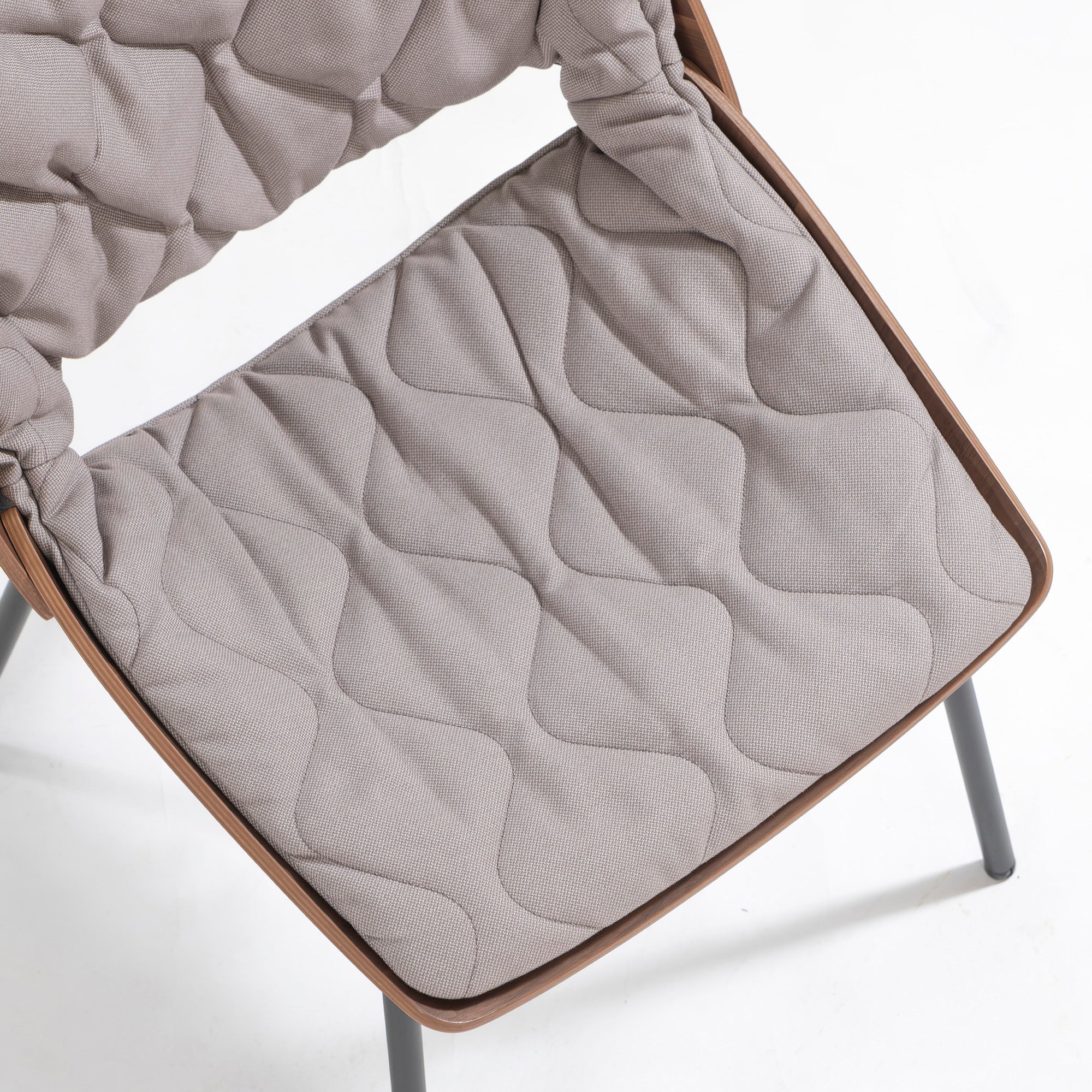 Rolf Benz 650 Walnut Dining Chair (1) with Quilted Cushion, Wood Shell Chair, Made in Germany, Luxury, Modern, Natural