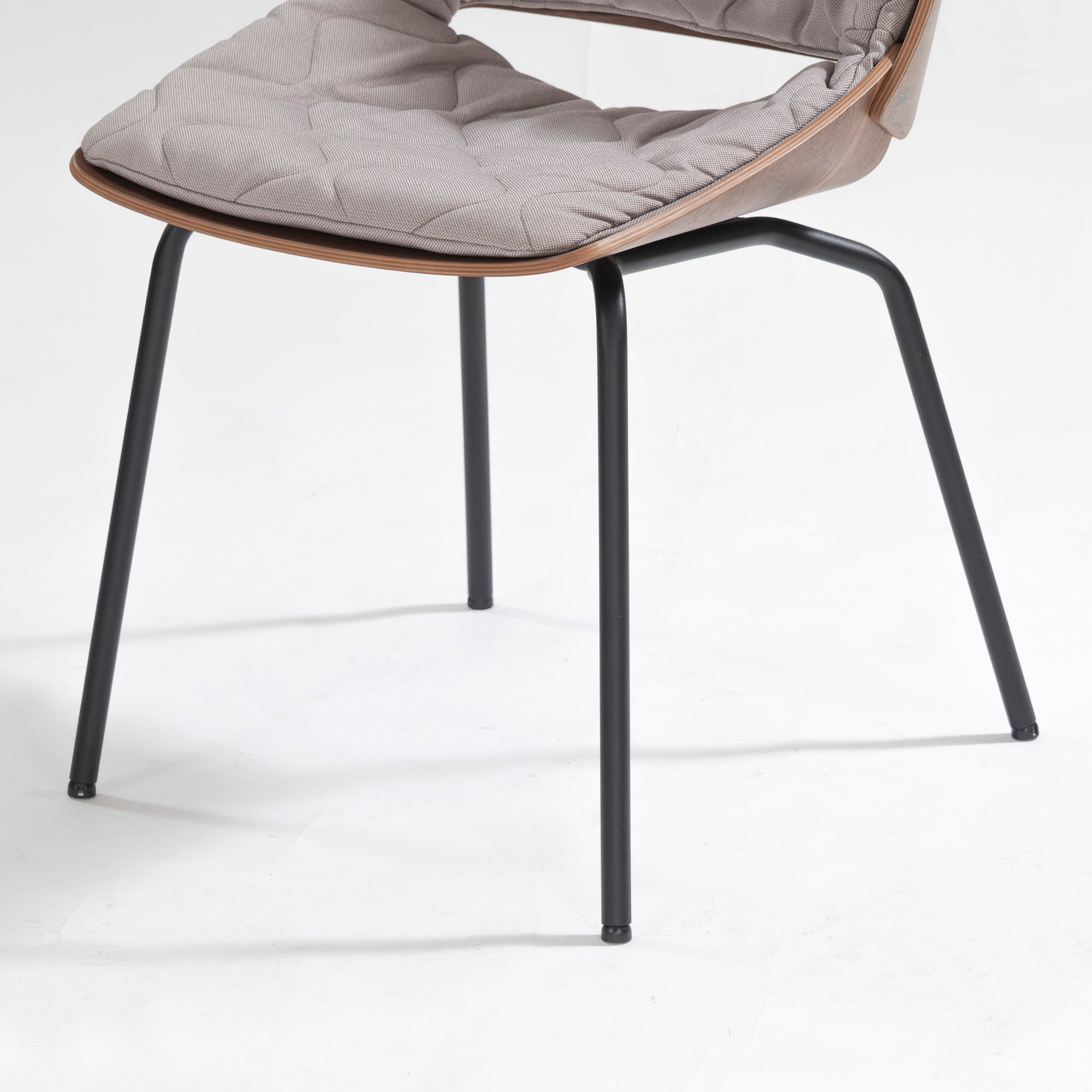 Rolf Benz 650 Walnut Dining Chair (2) with Quilted Cushion, Wood Shell Chair, Made in Germany, Luxury, Modern, Natural