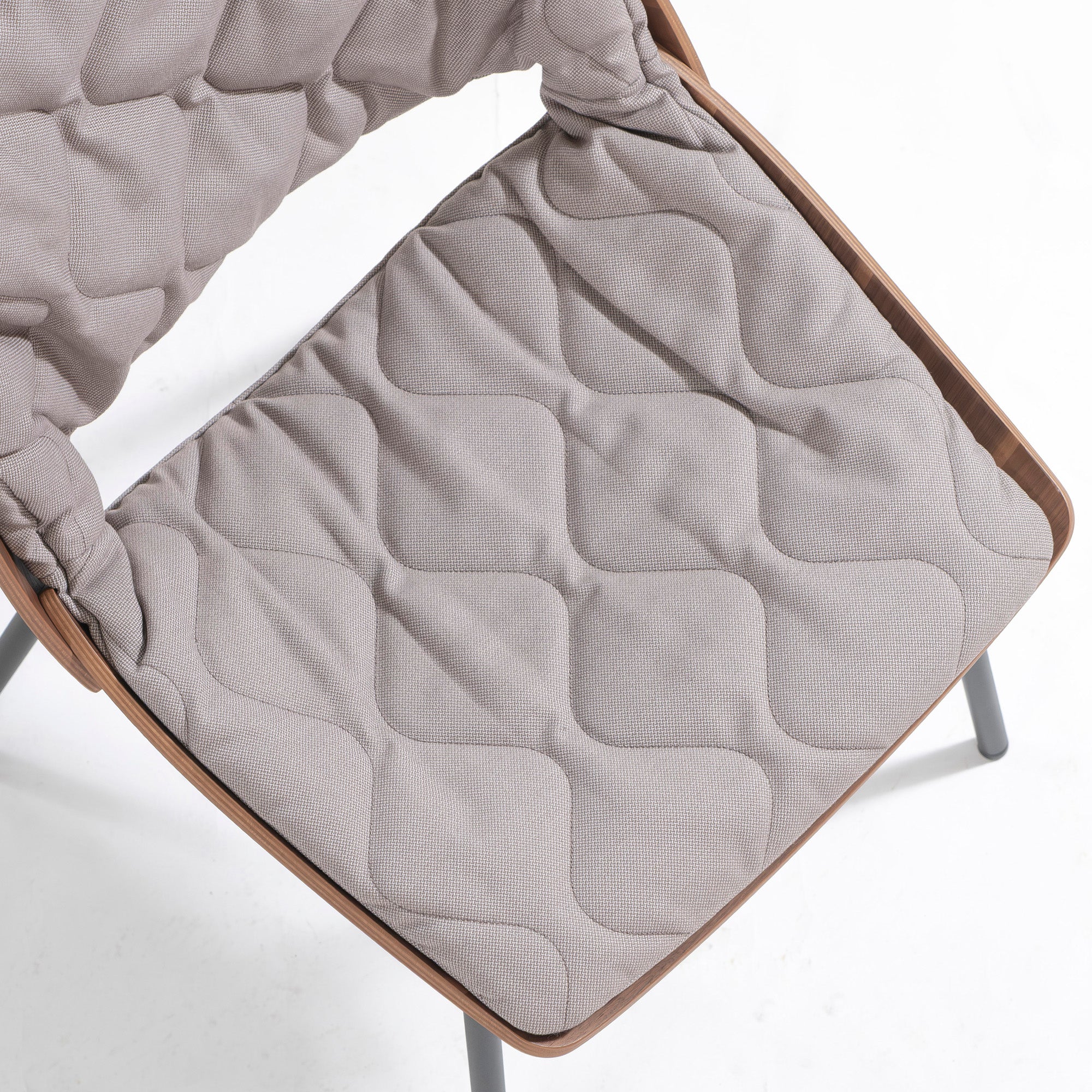 Rolf Benz 650 Walnut Dining Chair (2) with Quilted Cushion, Wood Shell Chair, Made in Germany, Luxury, Modern, Natural