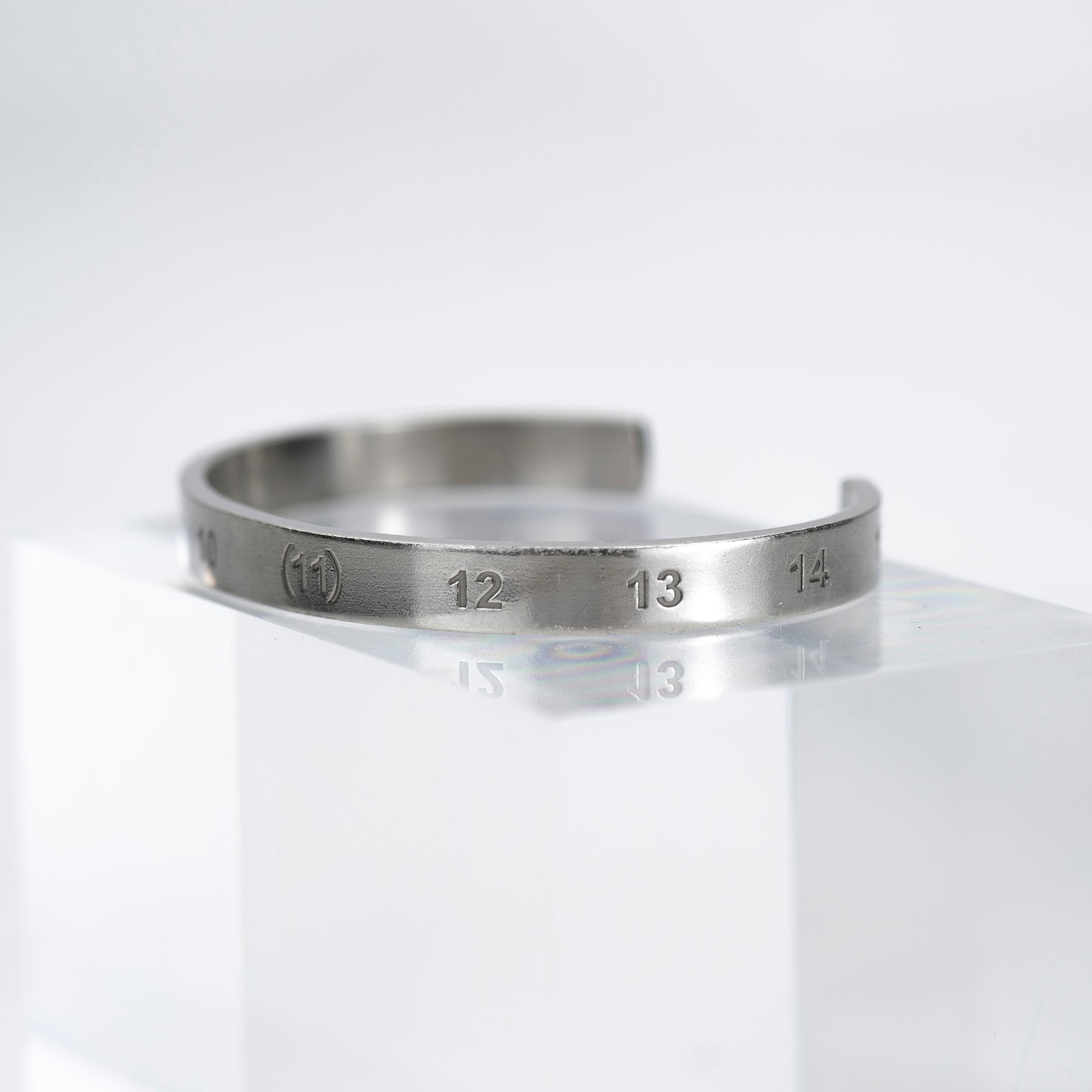 Maison Margiela Number Bangle, Serial Number 11, Sterling Silver, Size 02, Men's and Women's Accessories