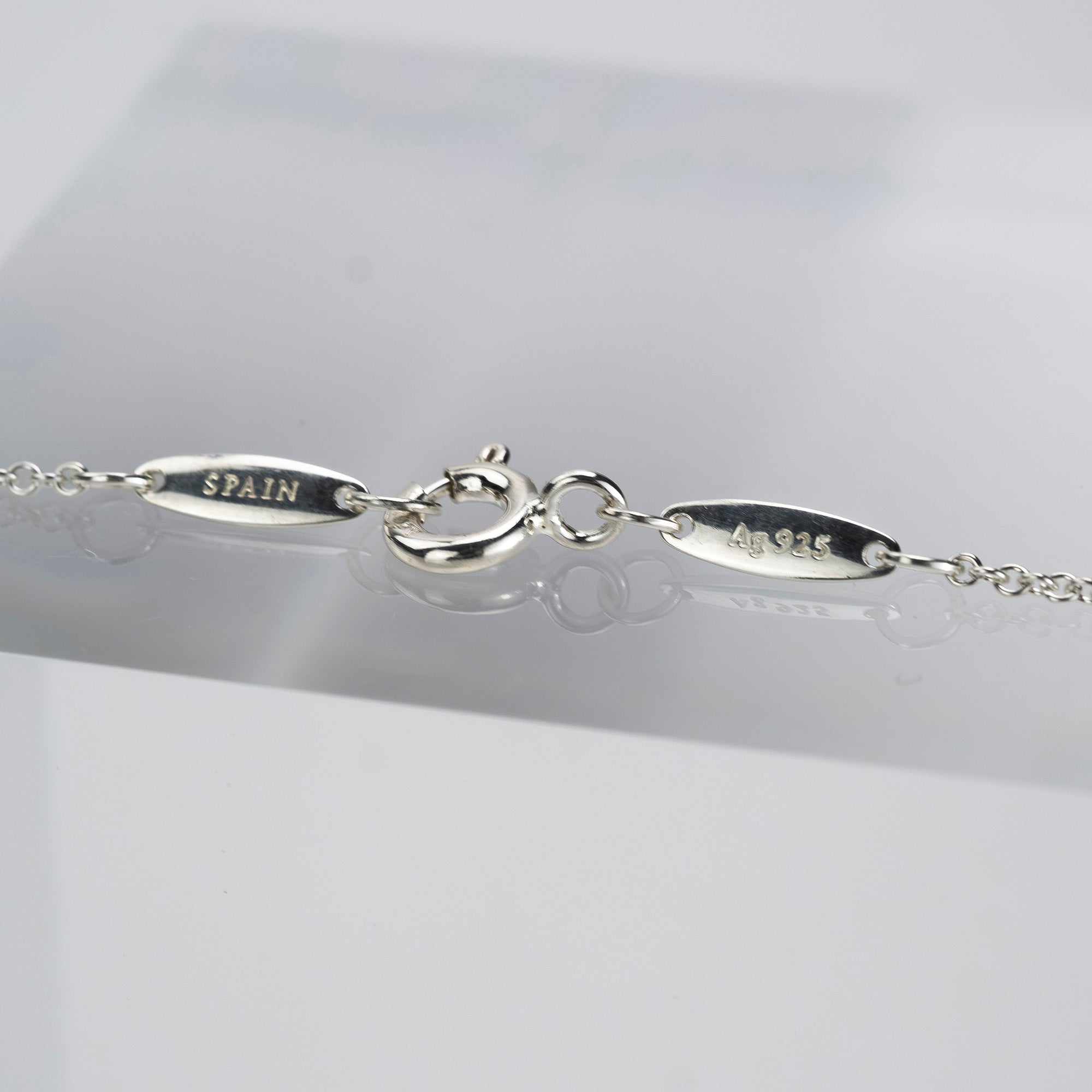 Tiffany & Co. By the Yard Necklace with Aquamarine and Silver 925, Excellent Condition, Box and Dust Bag Included