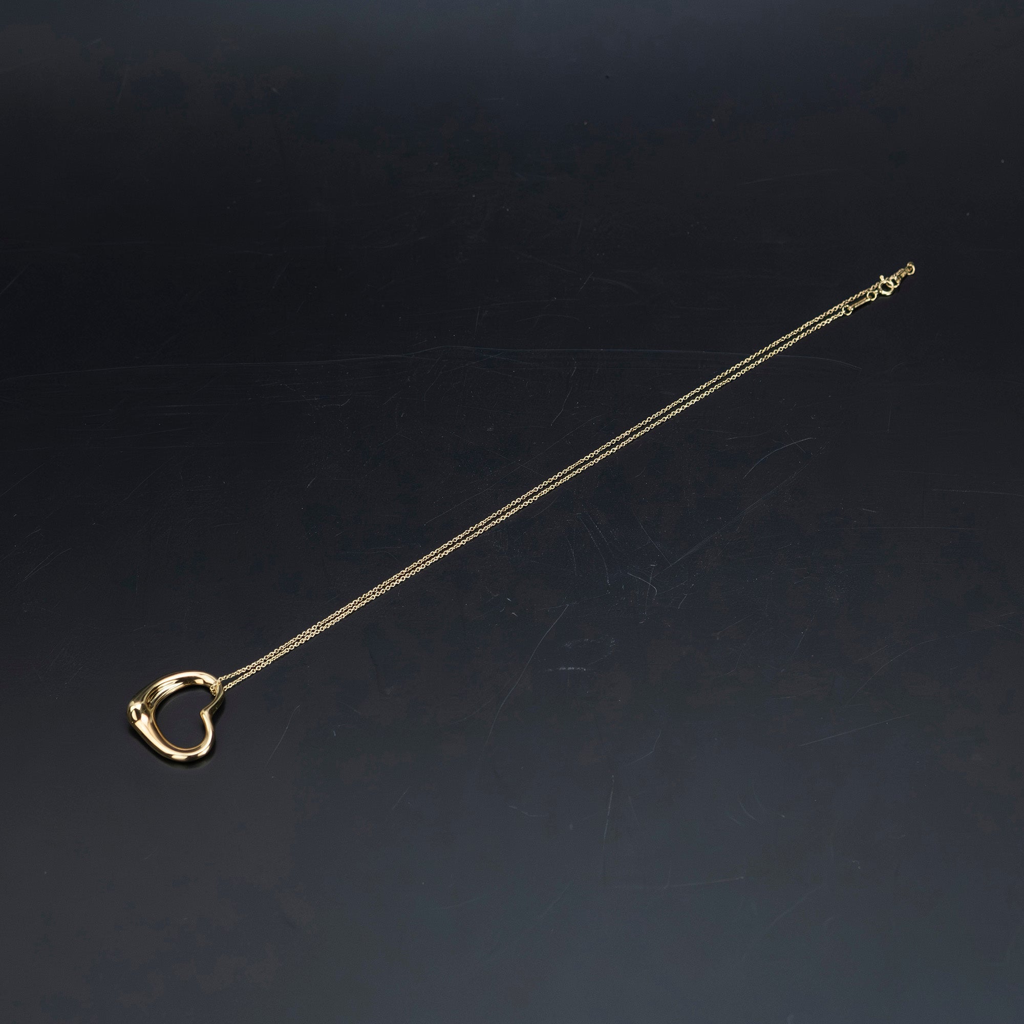 Tiffany & Co. Open Heart Necklace in 750 K18YG Yellow Gold by Elsa Peretti