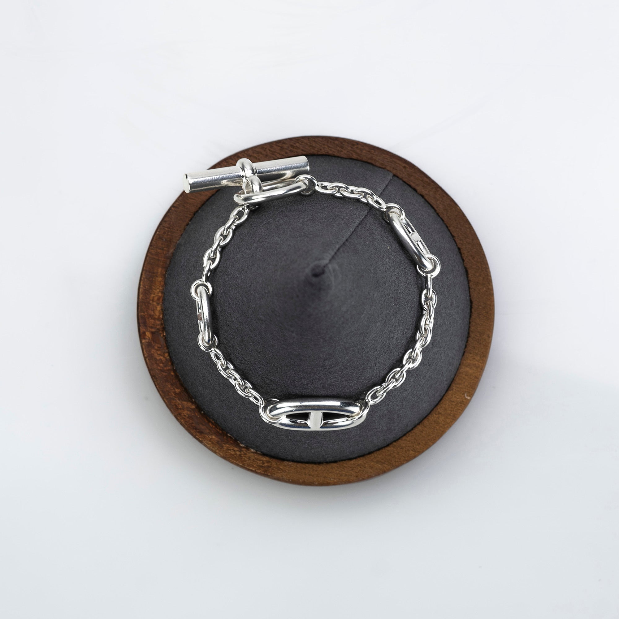 Hermès Farandole Sterling Silver Bracelet with Chaine d'Ancre Motif, 925 Sterling Silver, Approx. 25.39g
