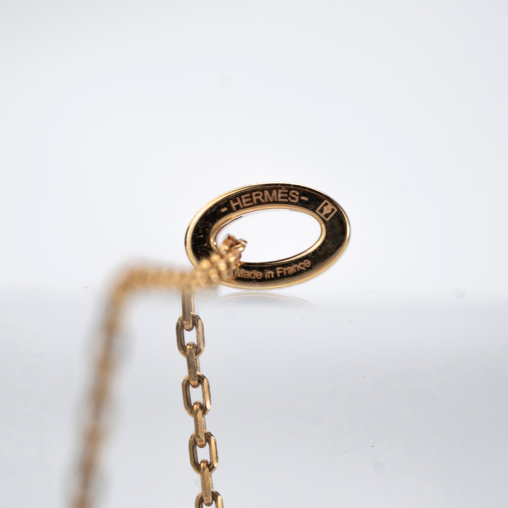 Hermès Pop H Necklace, Gold Plated and White Enamel, H Logo, Box and Dust Bag Included, Excellent Condition