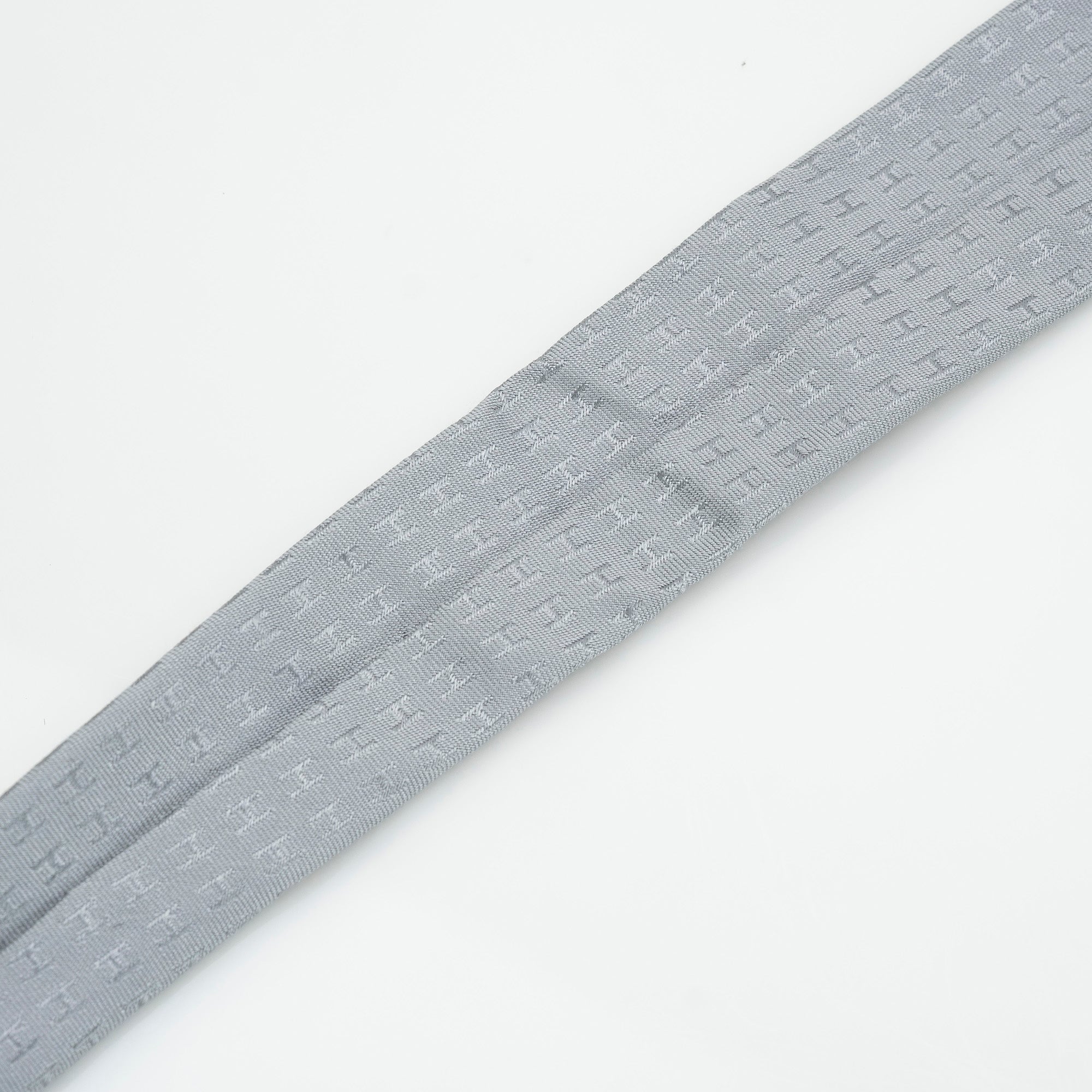 Hermès 100% Silk Tie with H Logo, Gray, Luxury Brand, Men's, Business, Formal