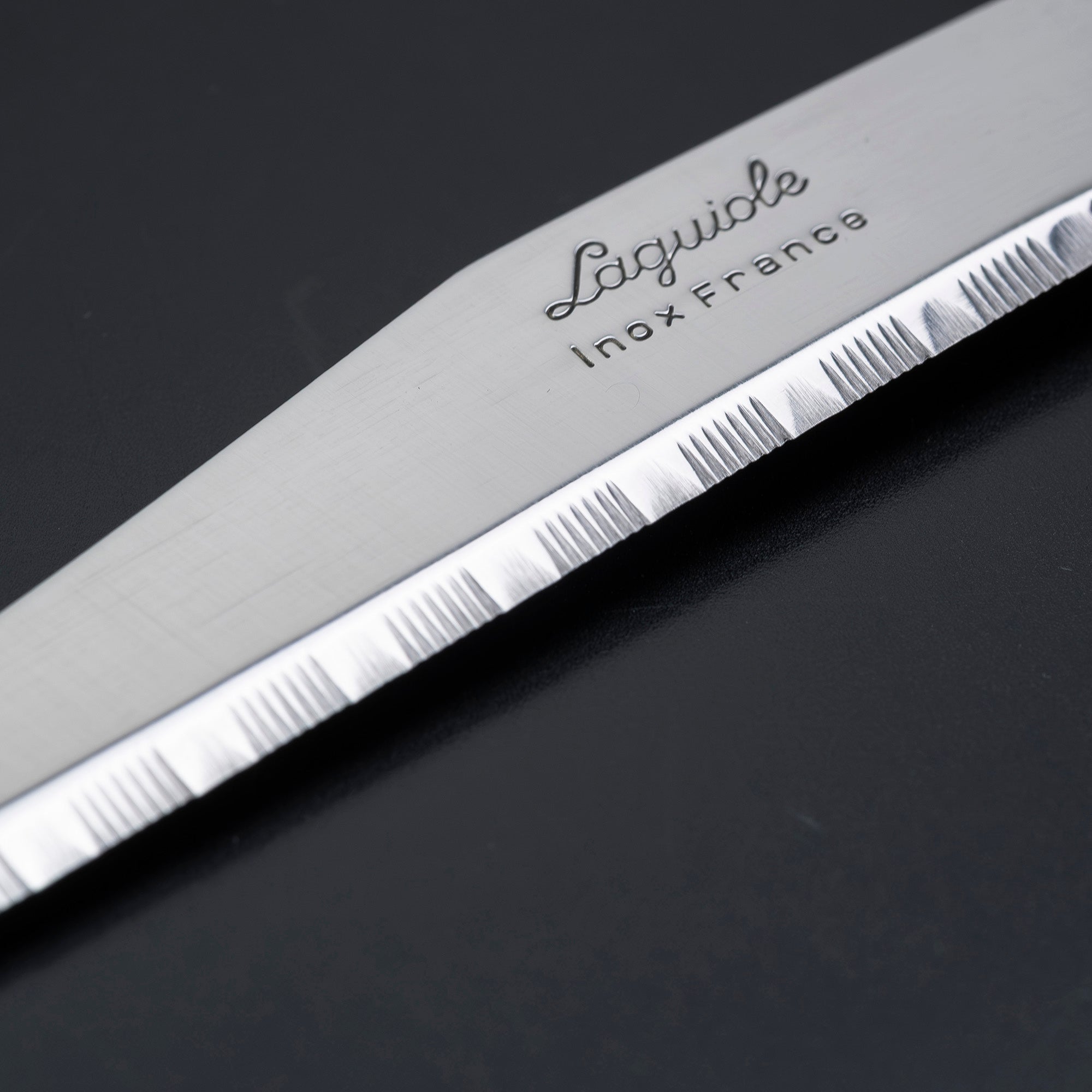 Laguiole Steak Knife Set of 6 with Colorful Handles and Bee Motif, Includes Case