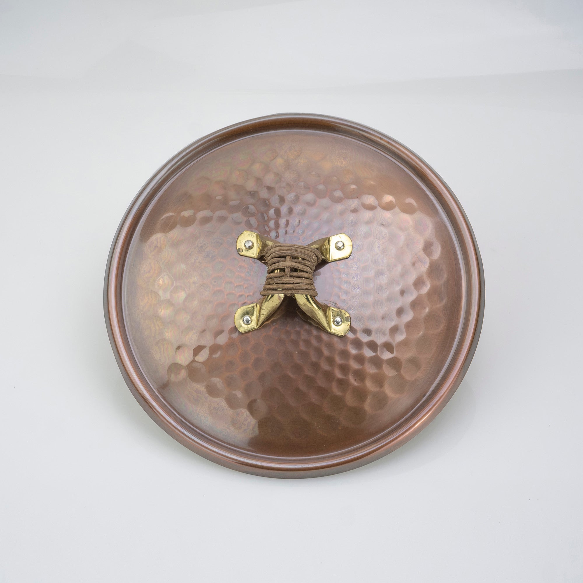 Copper double-handled pot for sukiyaki and shabu-shabu, with handles, suitable for tabletop use, made in Japan by Shinkodo