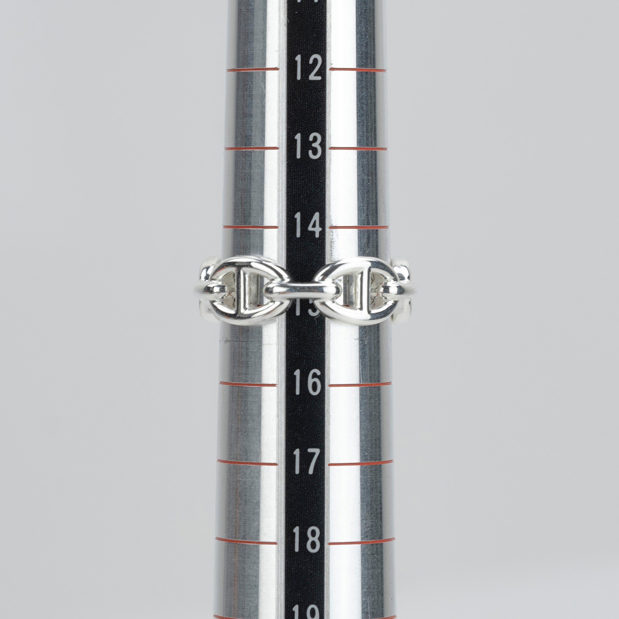 Hermès Chaine d'Ancre Enchaine Ring, 55cm, Sterling Silver, Size 15, Approx. 6.1g, Men's/Women's Accessory, Excellent Condition, Box Included