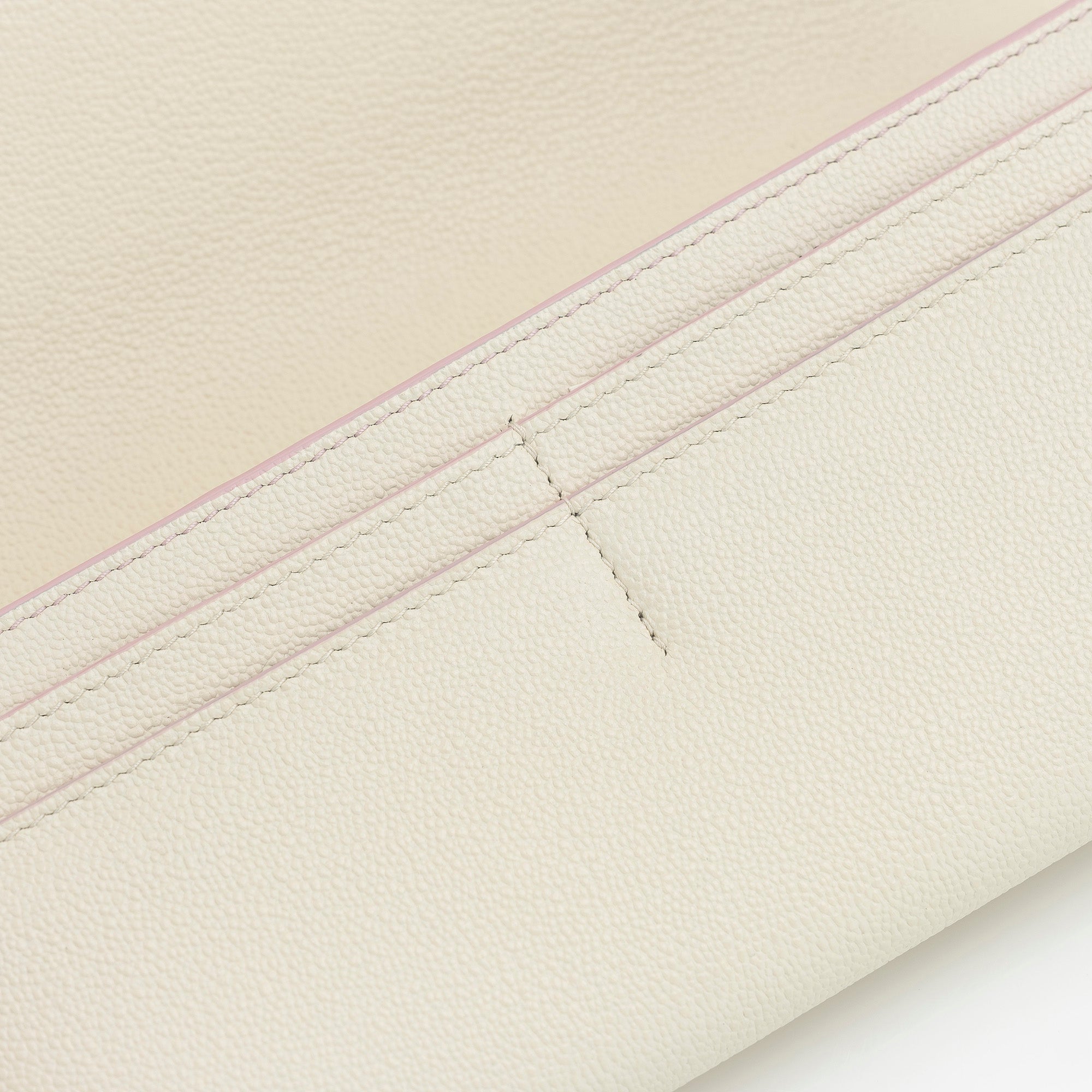 BVLGARI Women's Two-Tone Pink and White Leather Flap Wallet with Logo Clip (Excellent Condition, Box Included)