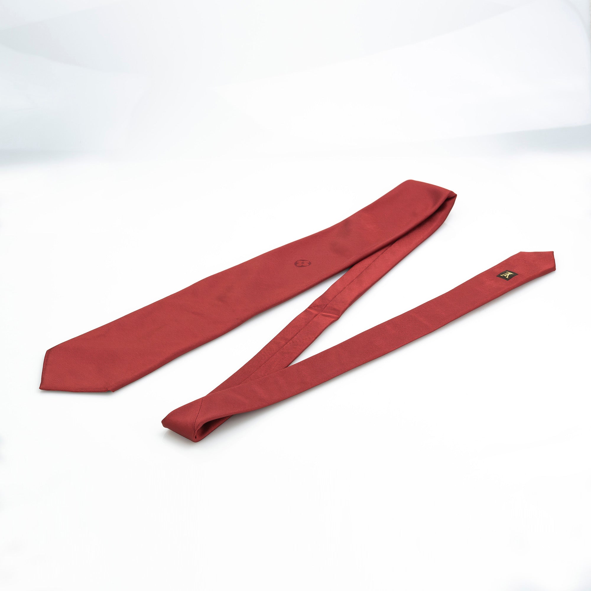 Louis Vuitton Cravate Monogram Flower Tie, 100% Silk, Red