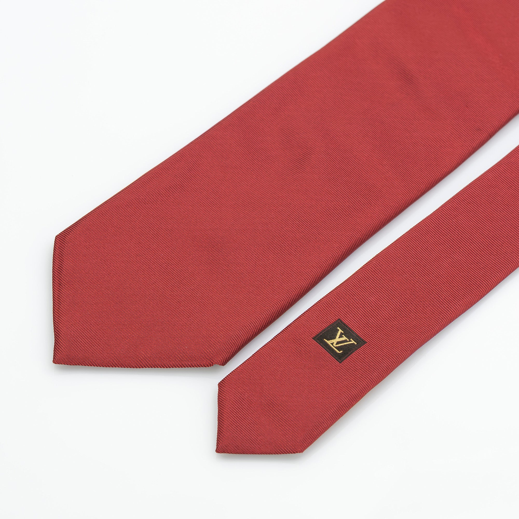 Louis Vuitton Cravate Monogram Flower Tie, 100% Silk, Red