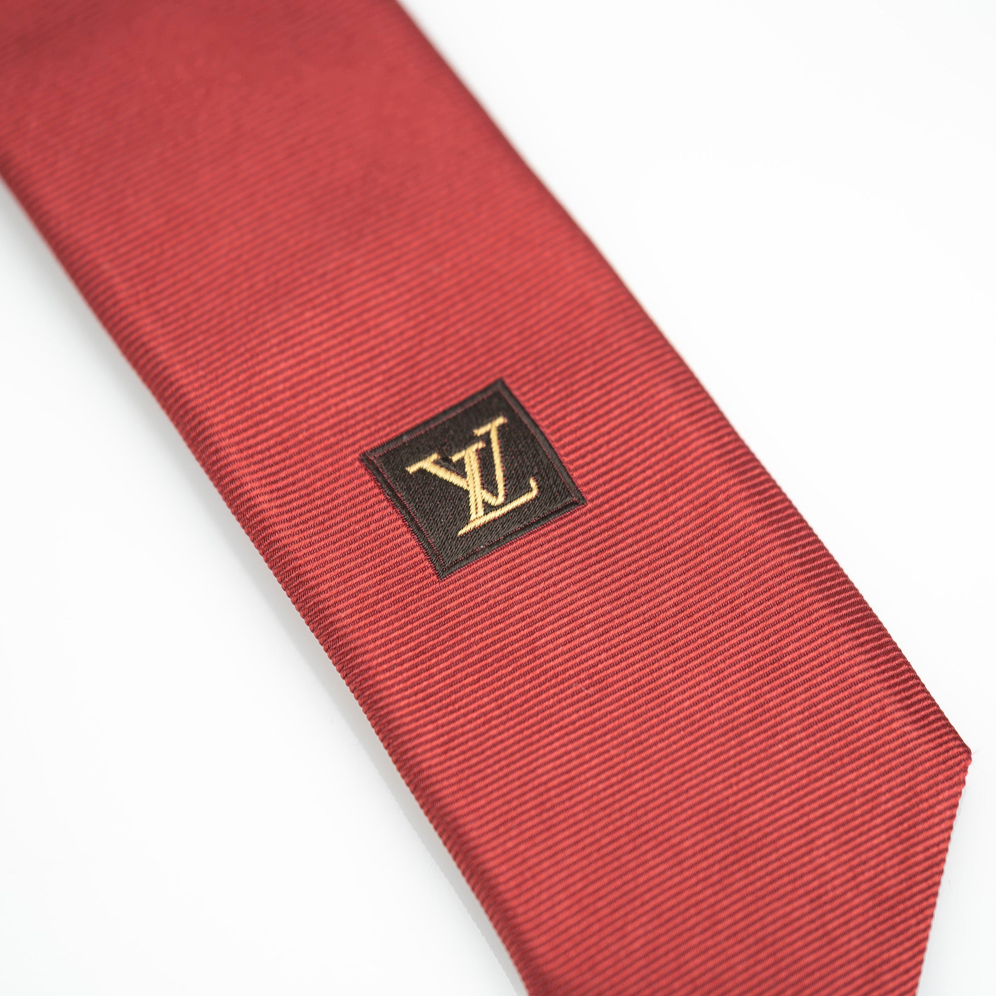 Louis Vuitton Cravate Monogram Flower Tie, 100% Silk, Red