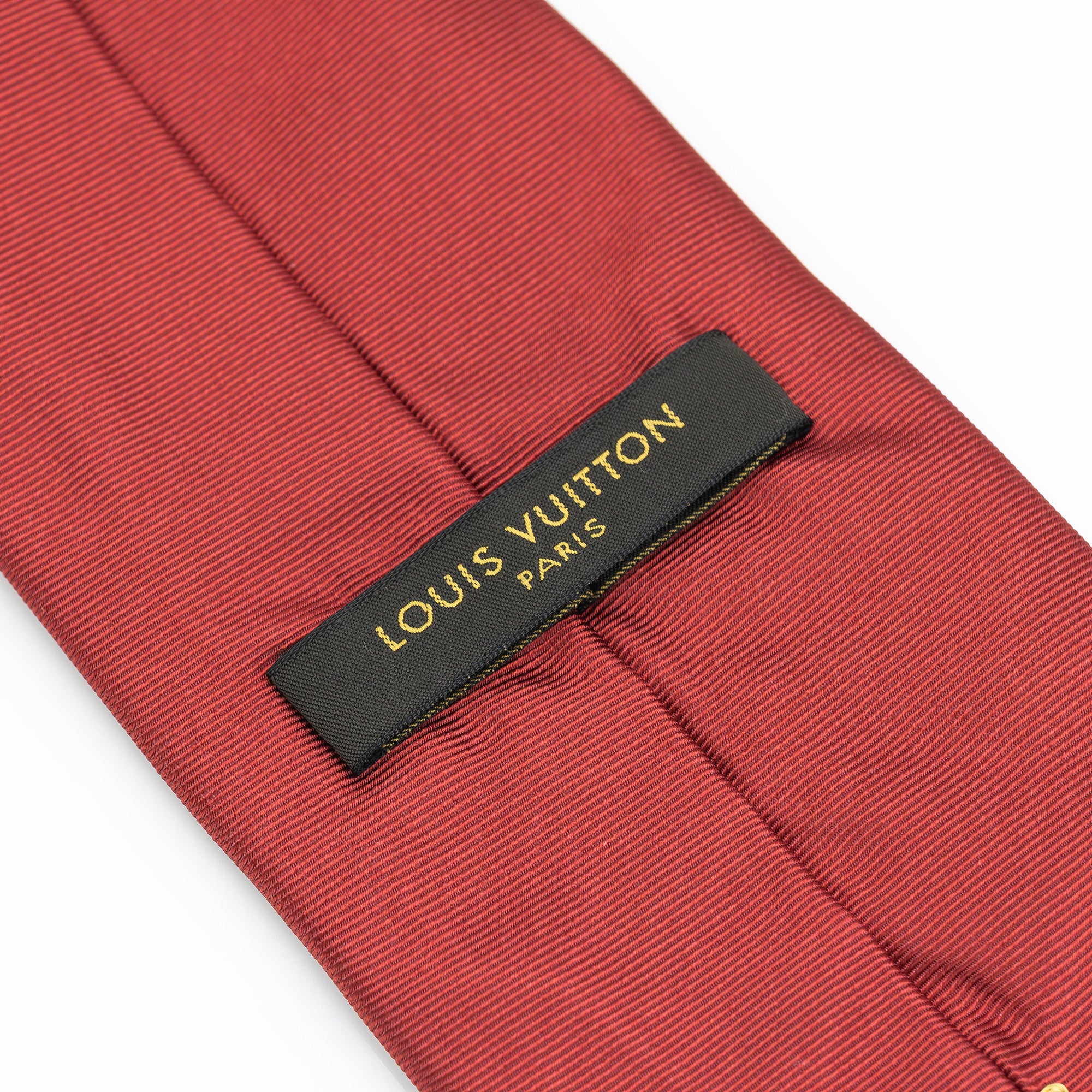 Louis Vuitton Cravate Monogram Flower Tie, 100% Silk, Red