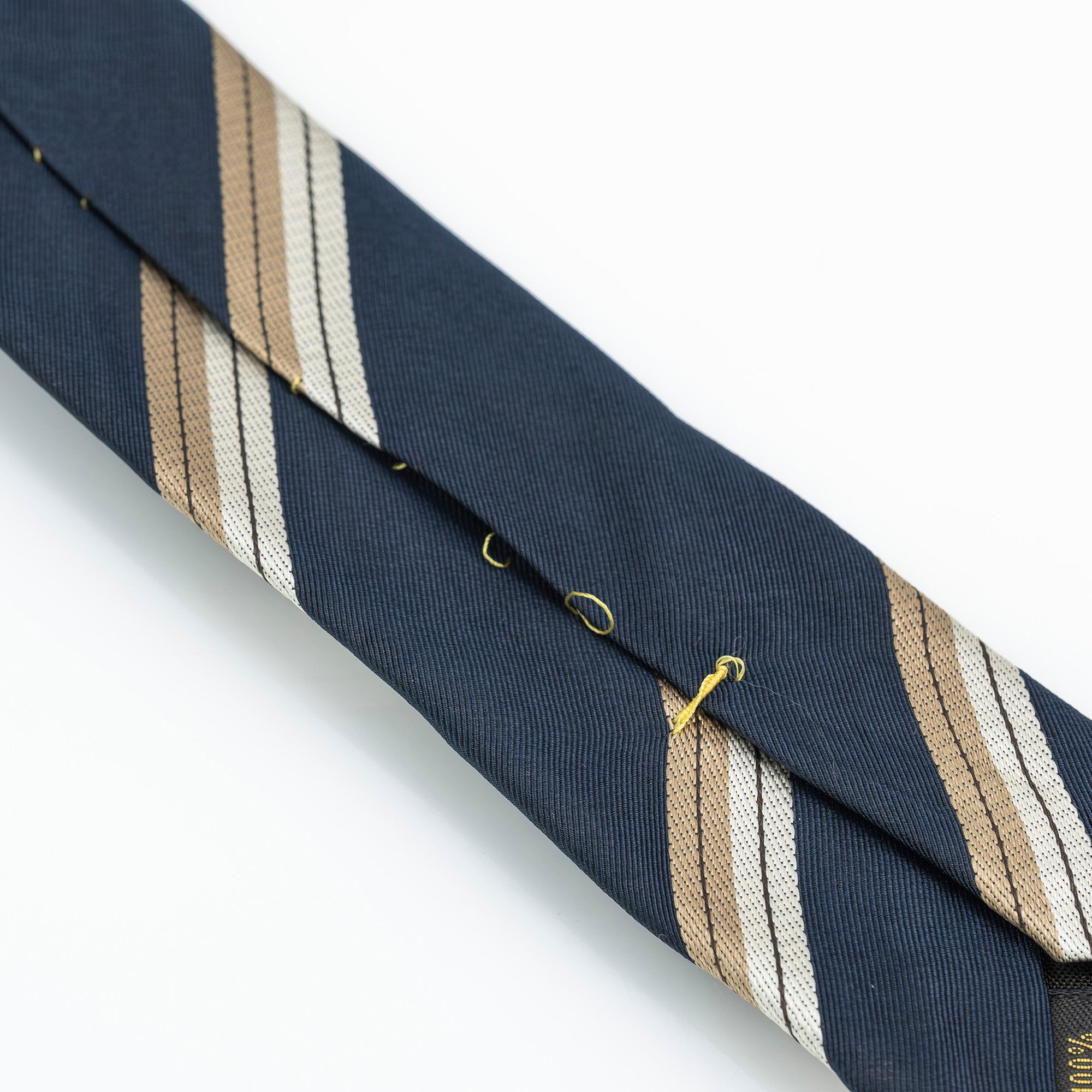 Louis Vuitton tie, 100% silk, striped pattern, navy and gold