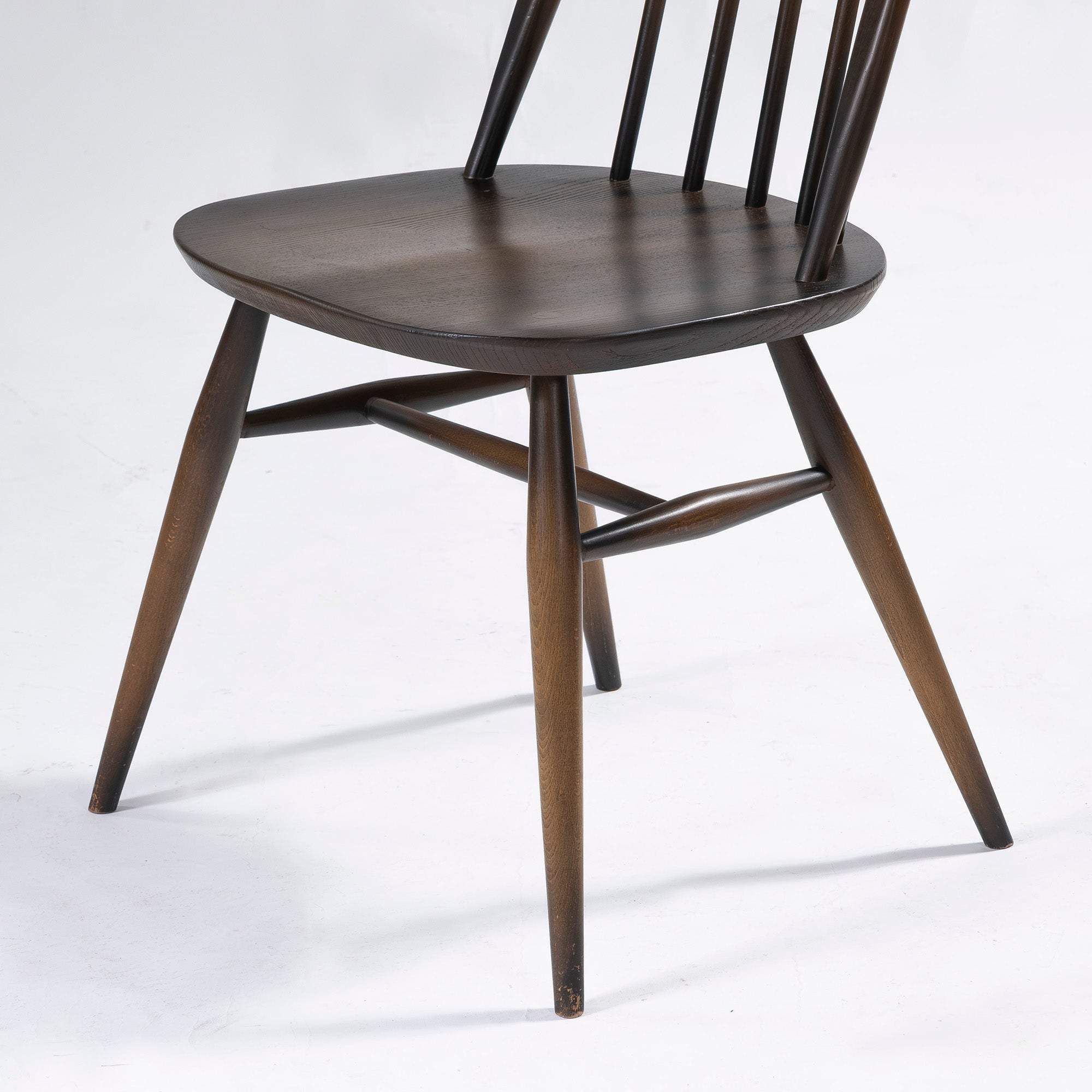 Ercol Quaker Chair (1) Dining Chair, Elm and Beech Wood, British Windsor Chair, British Vintage, Mid-Century