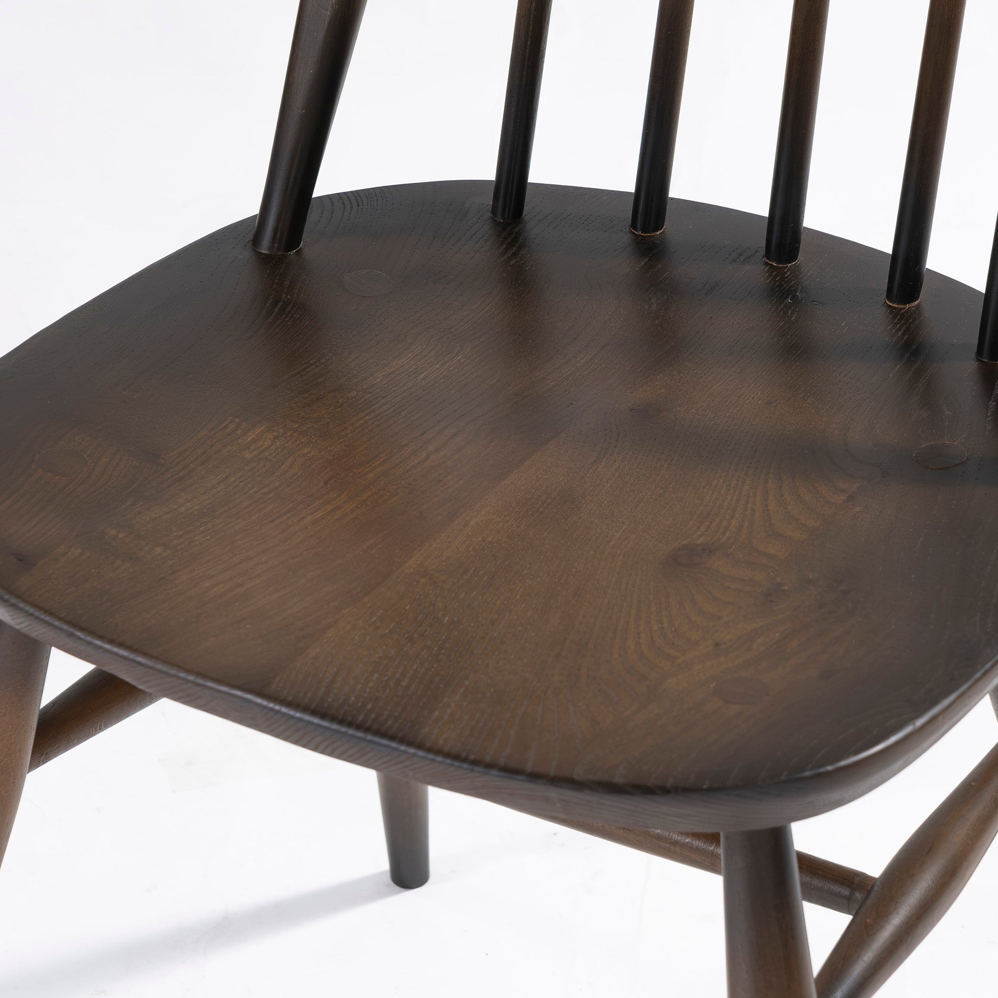 Ercol Quaker Chairs (4) Dining Chairs, Elm and Beech Wood, British, Windsor Chairs, British Vintage, Mid-Century